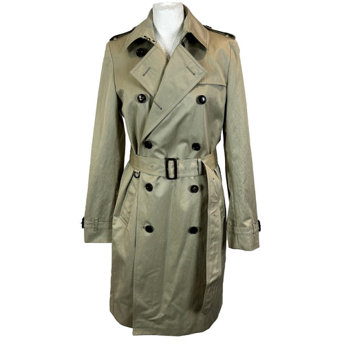 Burberry £1000 Stone Harbourne Long Trench Coat M
