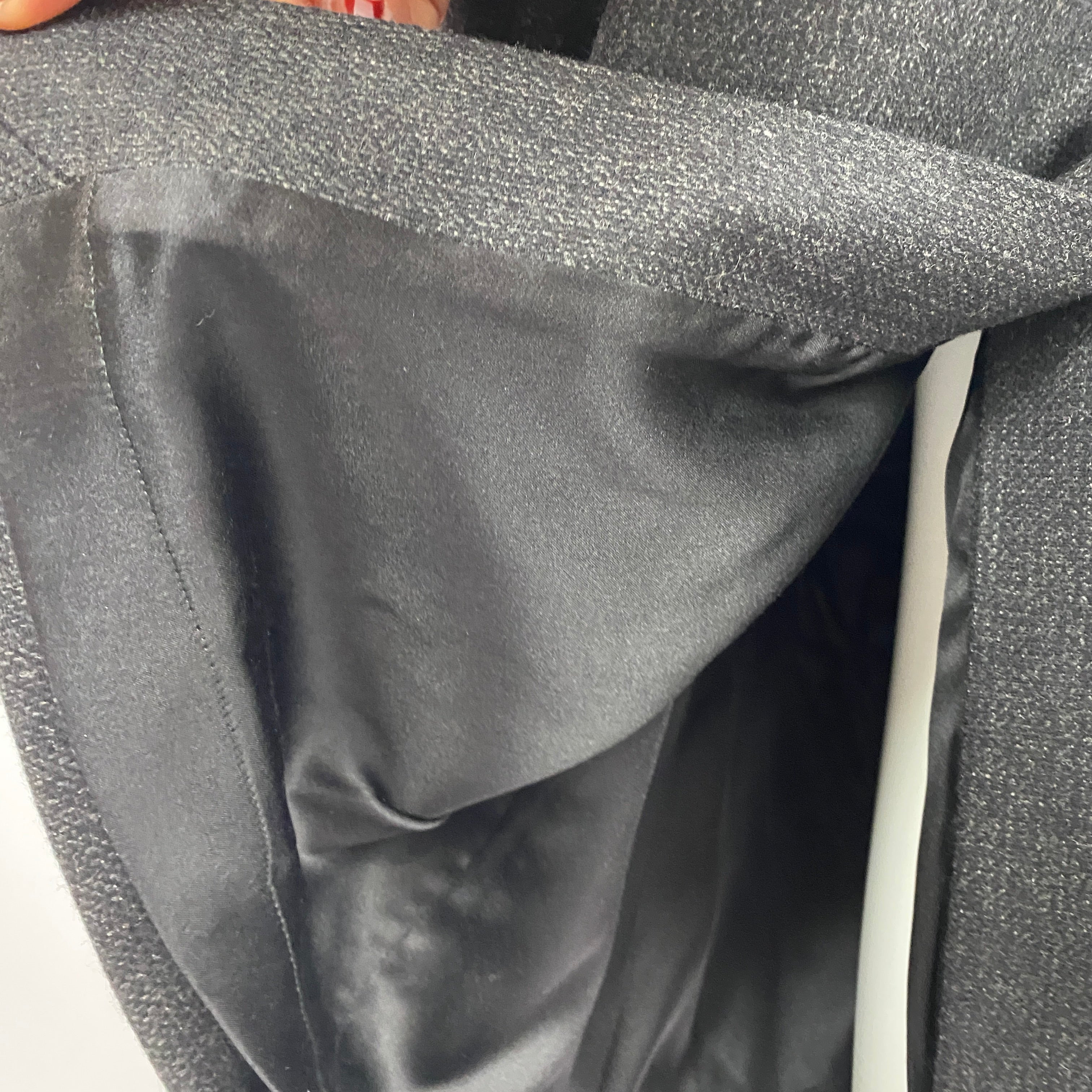 Christian Dior Charcoal Wool & Angora Cap Sleeve Shift Dress L