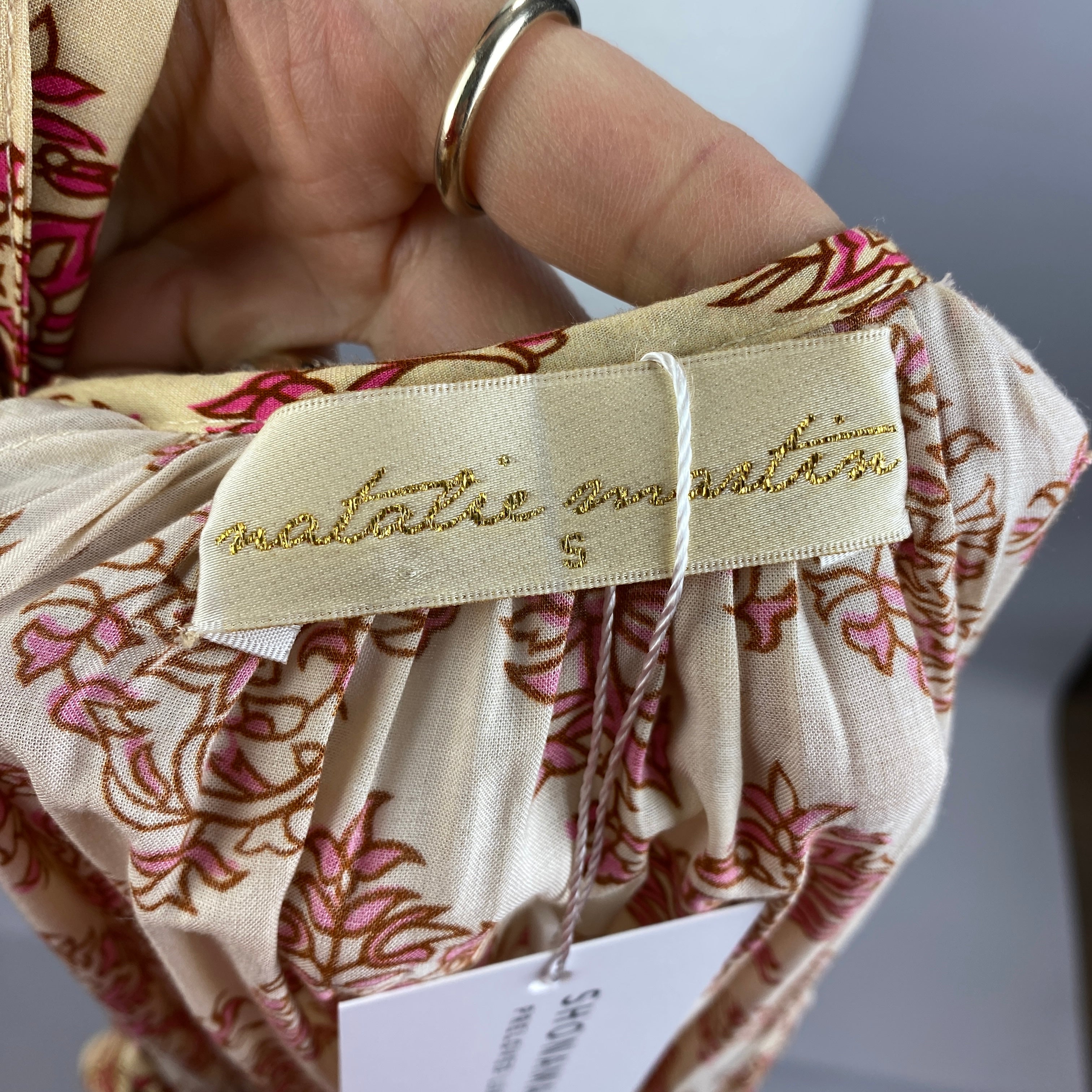 Natalie Martin New Buttermilk & Pink Floral Maxi Dress S