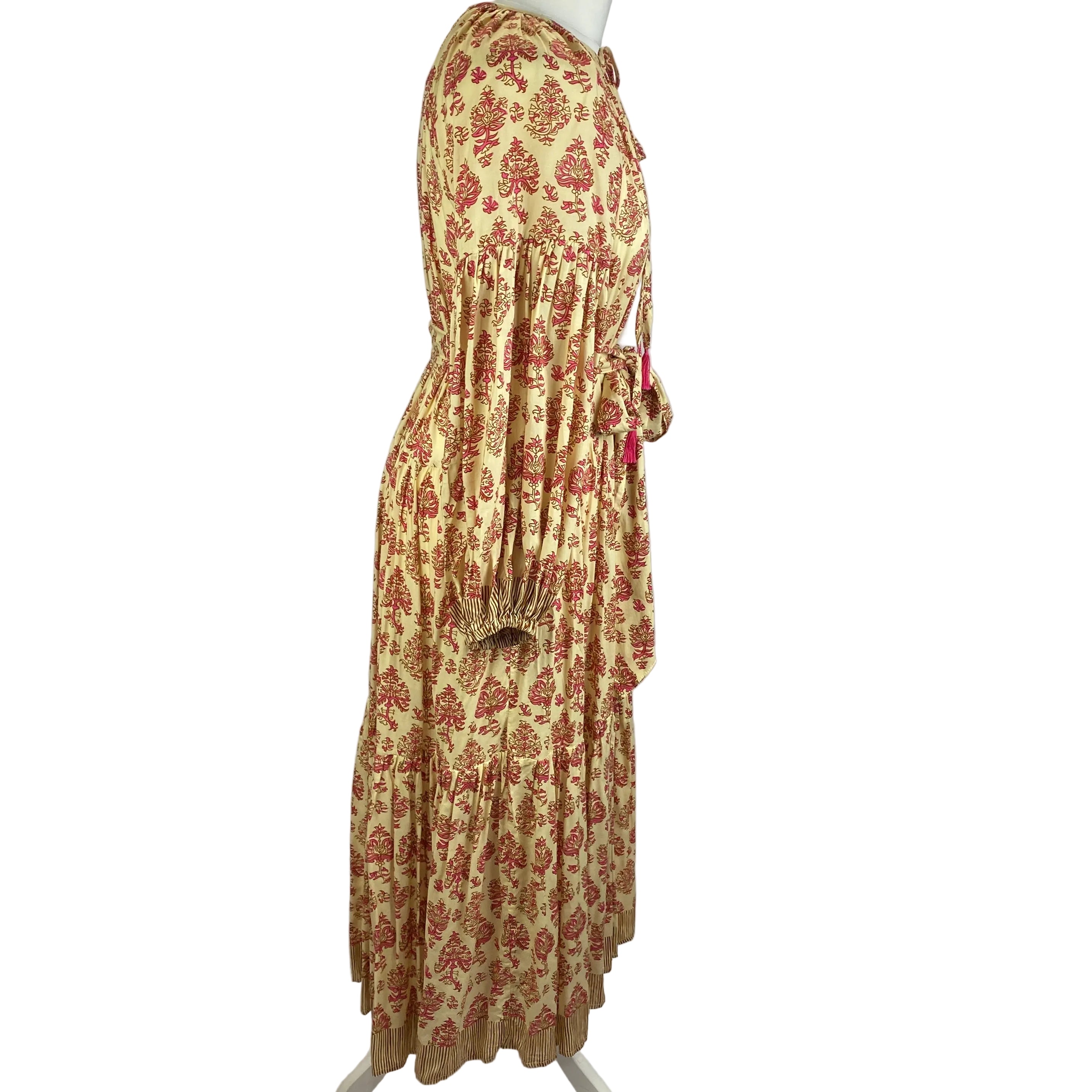 Natalie Martin New Buttermilk & Pink Floral Maxi Dress S