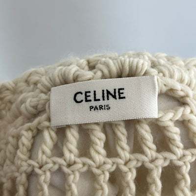 Celine Brand New £2600 Cream Baja Crochet Wool Sweater S