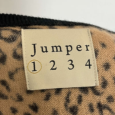 Jumper 1234 Camel Leopardprint Cashmere Mix Cardigan XS