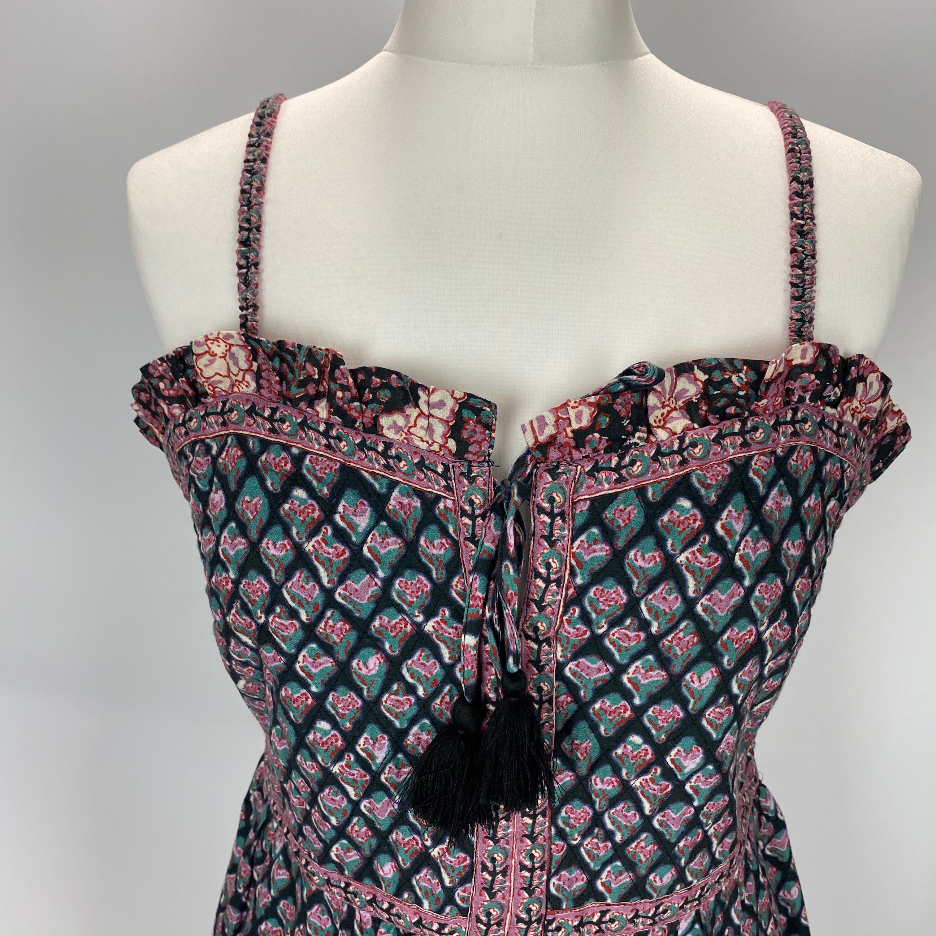 Sea New York Black Print Strappy Maxi Dress L