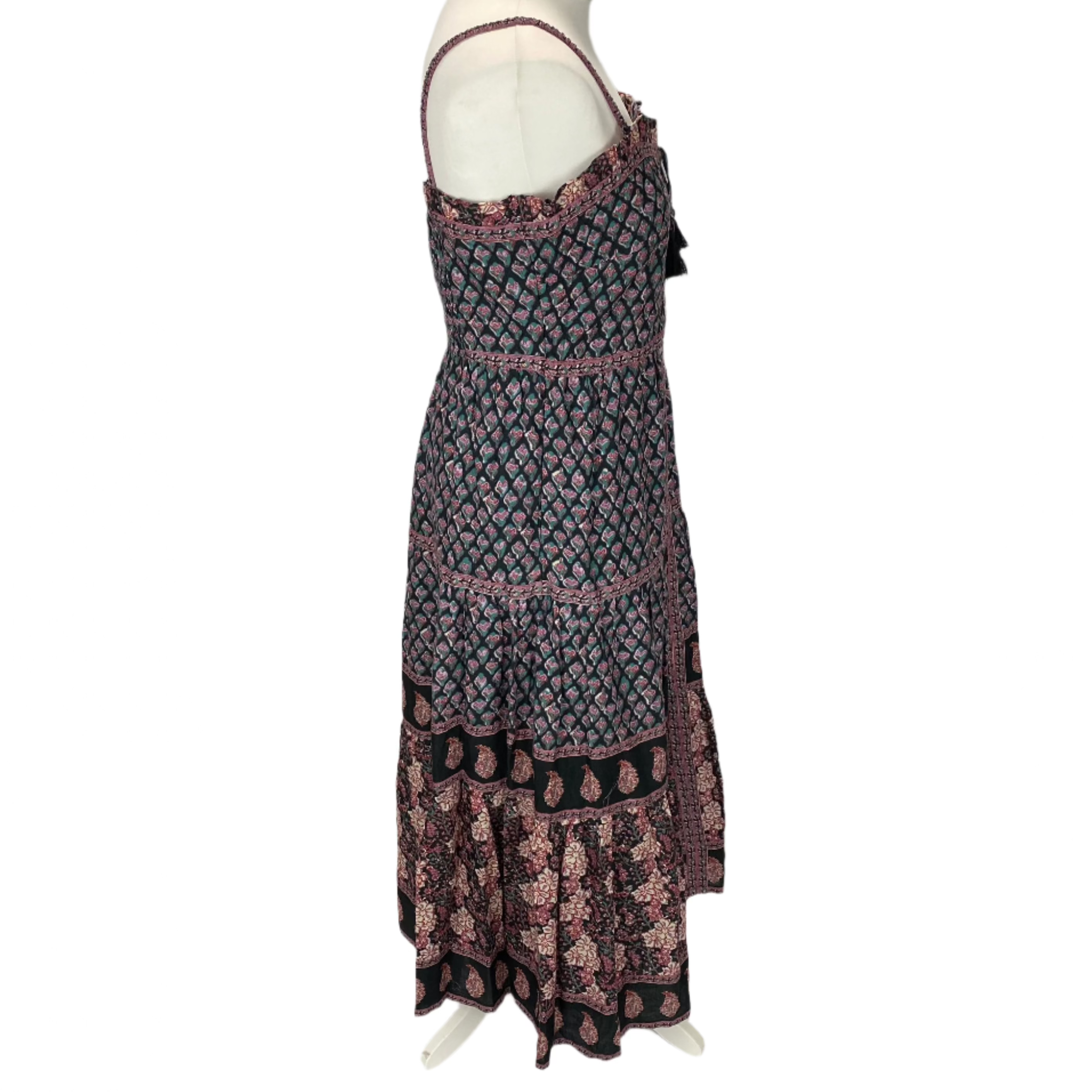 Sea New York Black Print Strappy Maxi Dress L