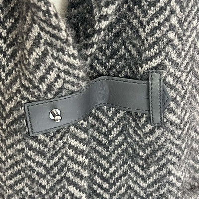 Loro Piana Grey & Black Herringbone Baby Cashmere Knit Jacket S