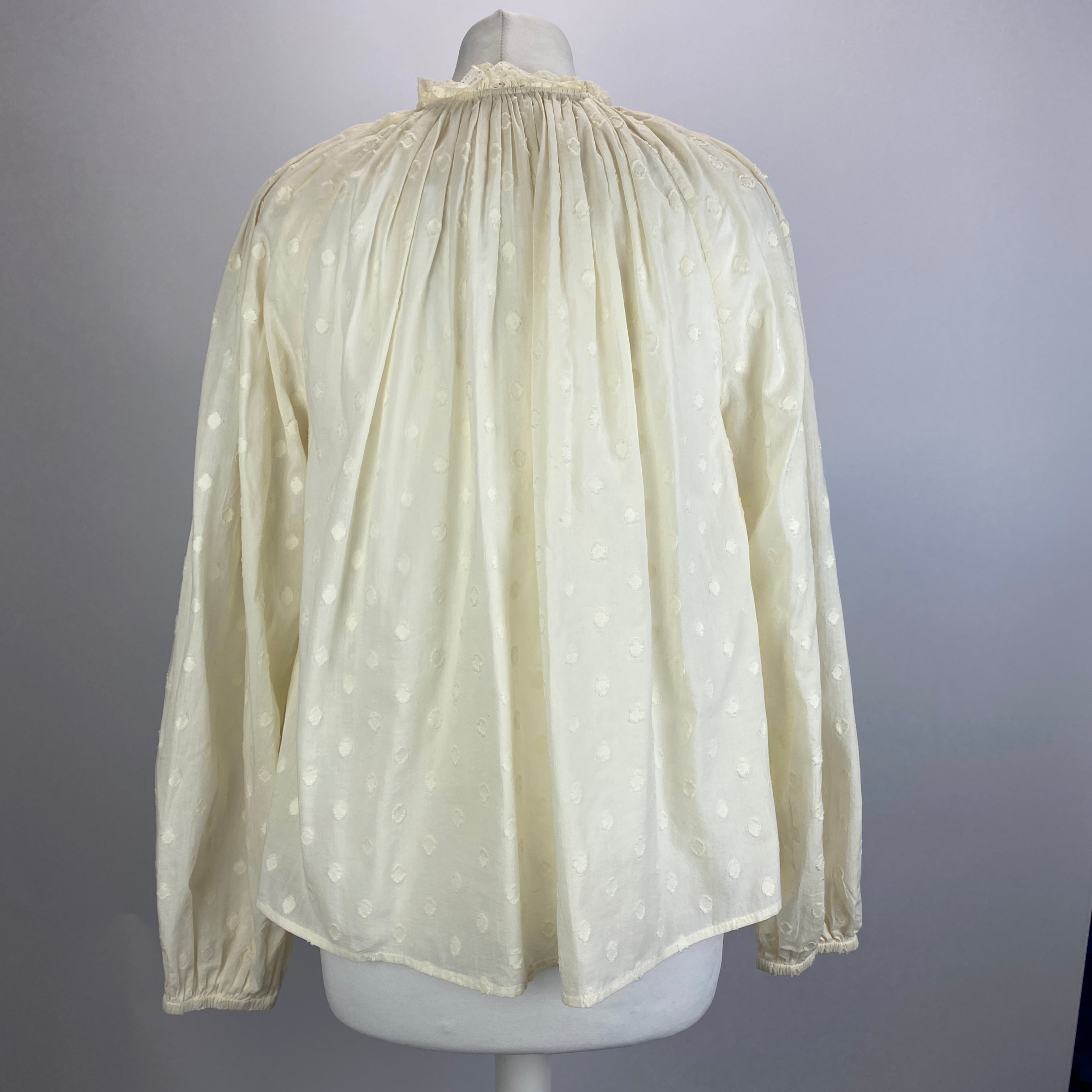 Ulla Johnson New Cream Embroidered Cotton Top S