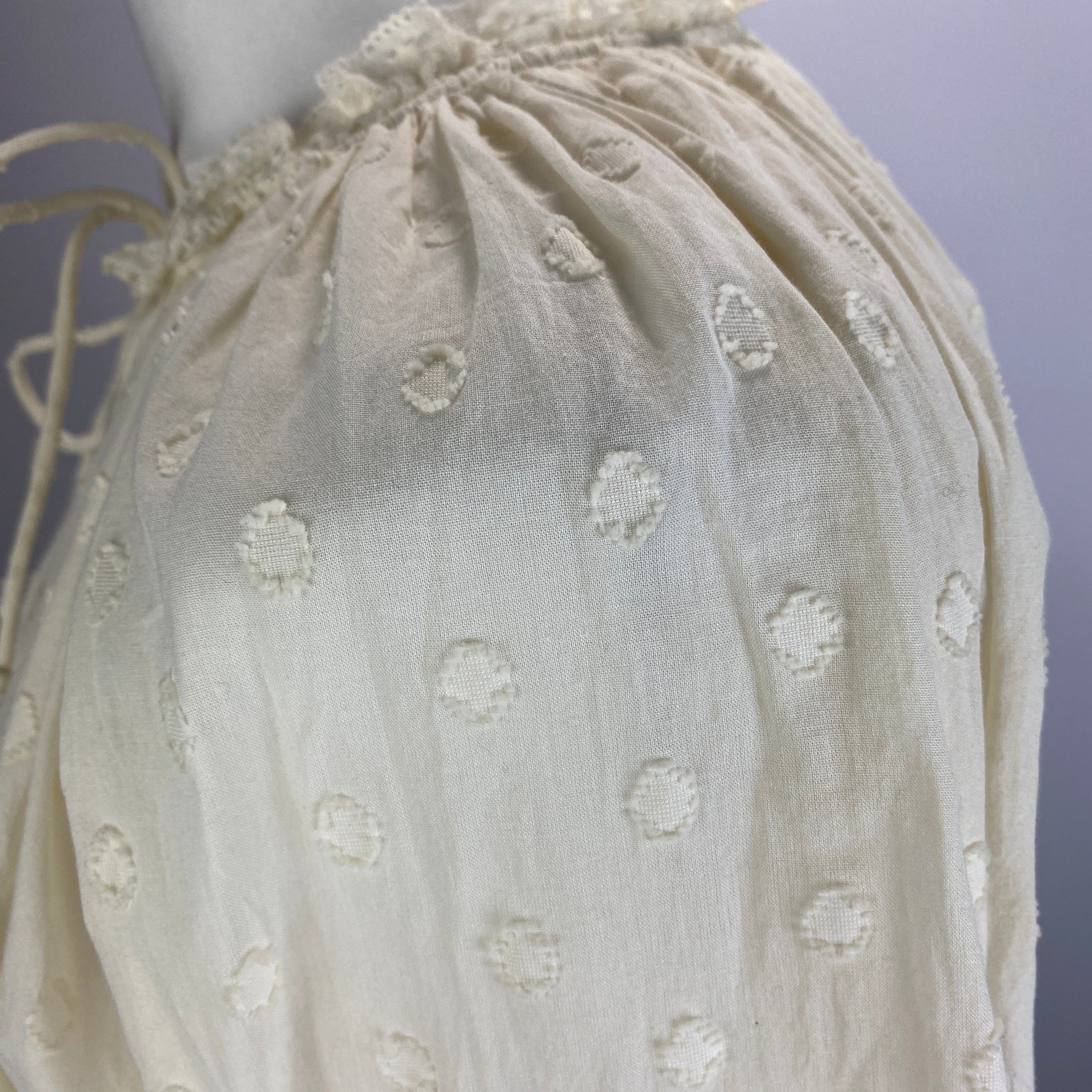 Ulla Johnson New Cream Embroidered Cotton Top S