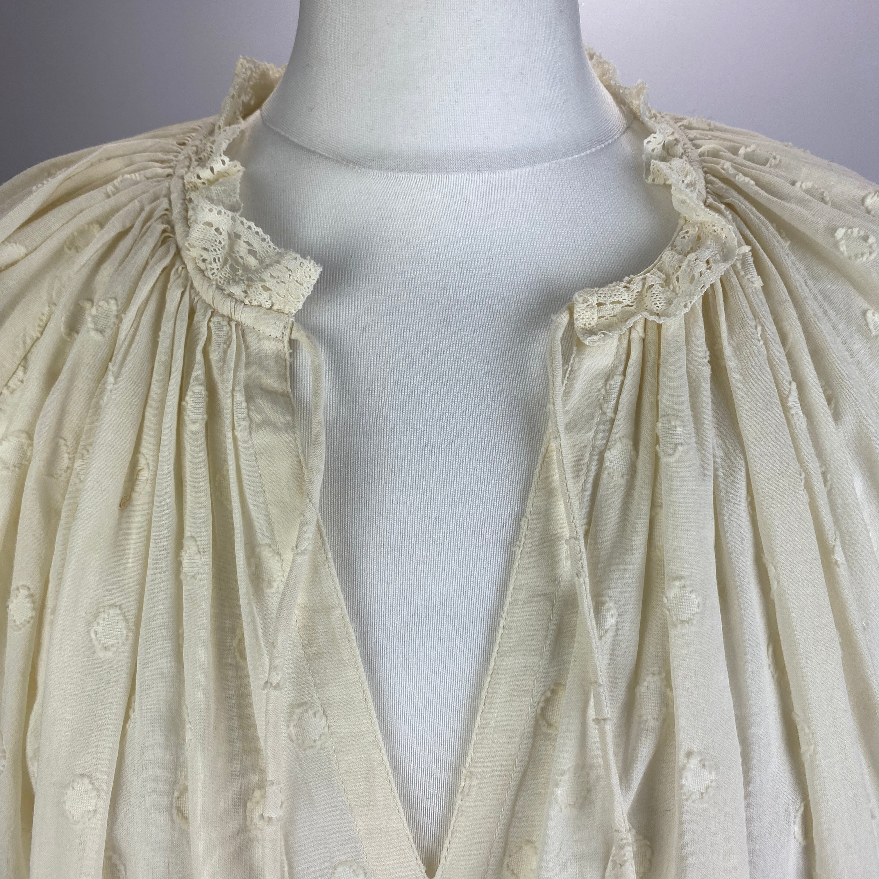 Ulla Johnson New Cream Embroidered Cotton Top S