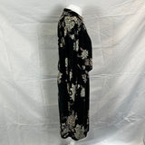 Etro £1367 Black Floral Jersey Midi Shirt Dress M