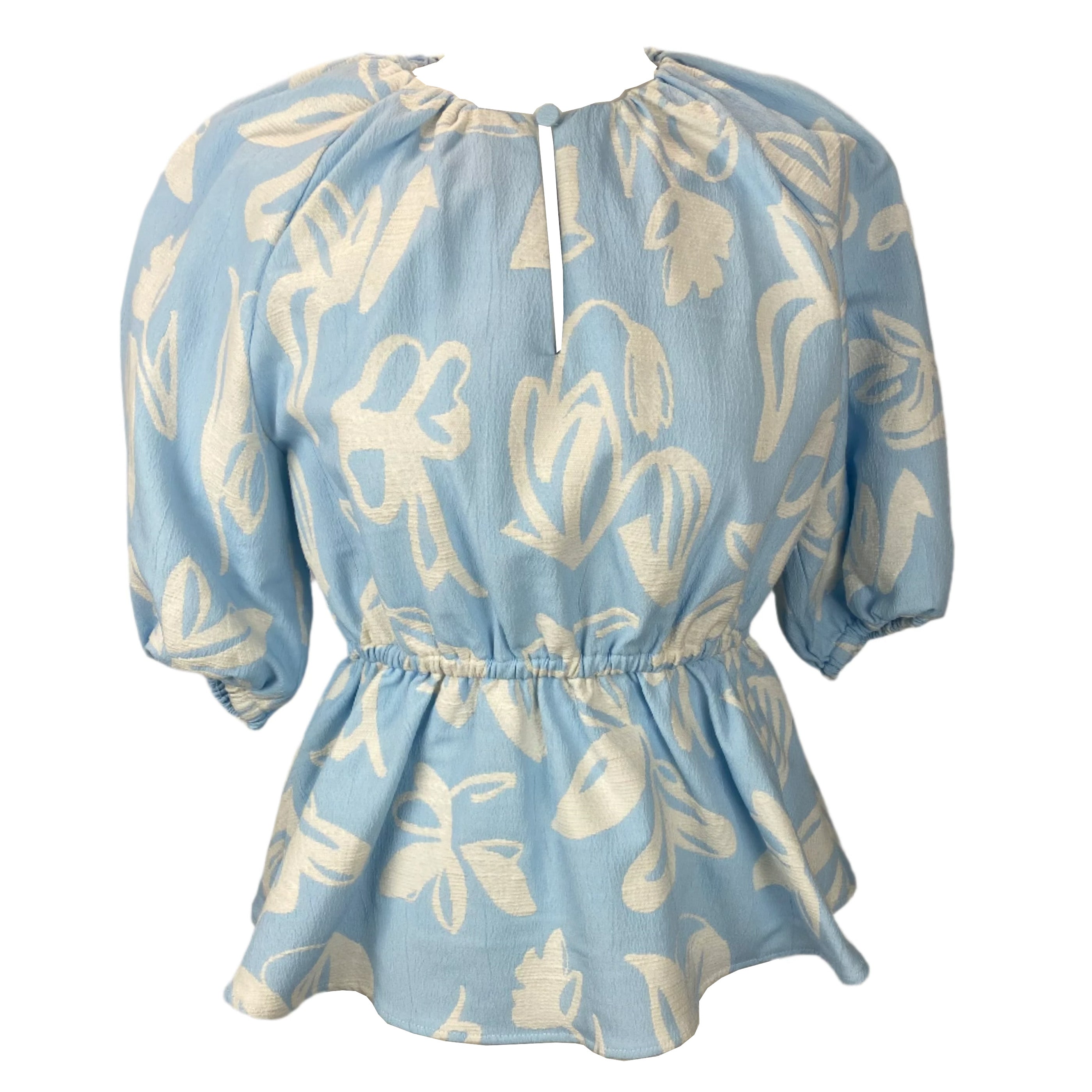 Stine Goya New £210 Baby Blue Print Britney Top XS