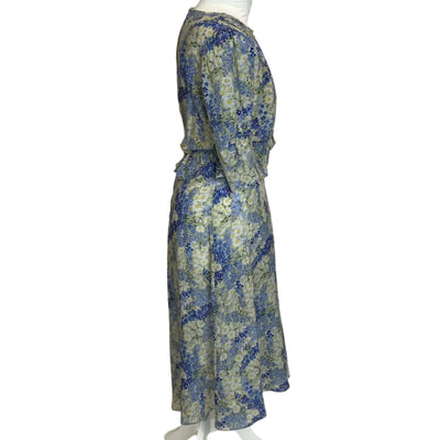 Vilshenko New Wisteria Print Silk Chiffon Maxi Dress M