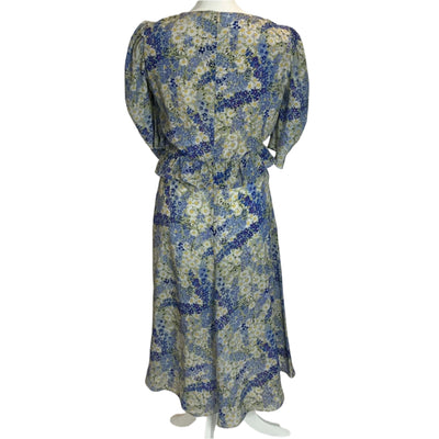 Vilshenko New Wisteria Print Silk Chiffon Maxi Dress M