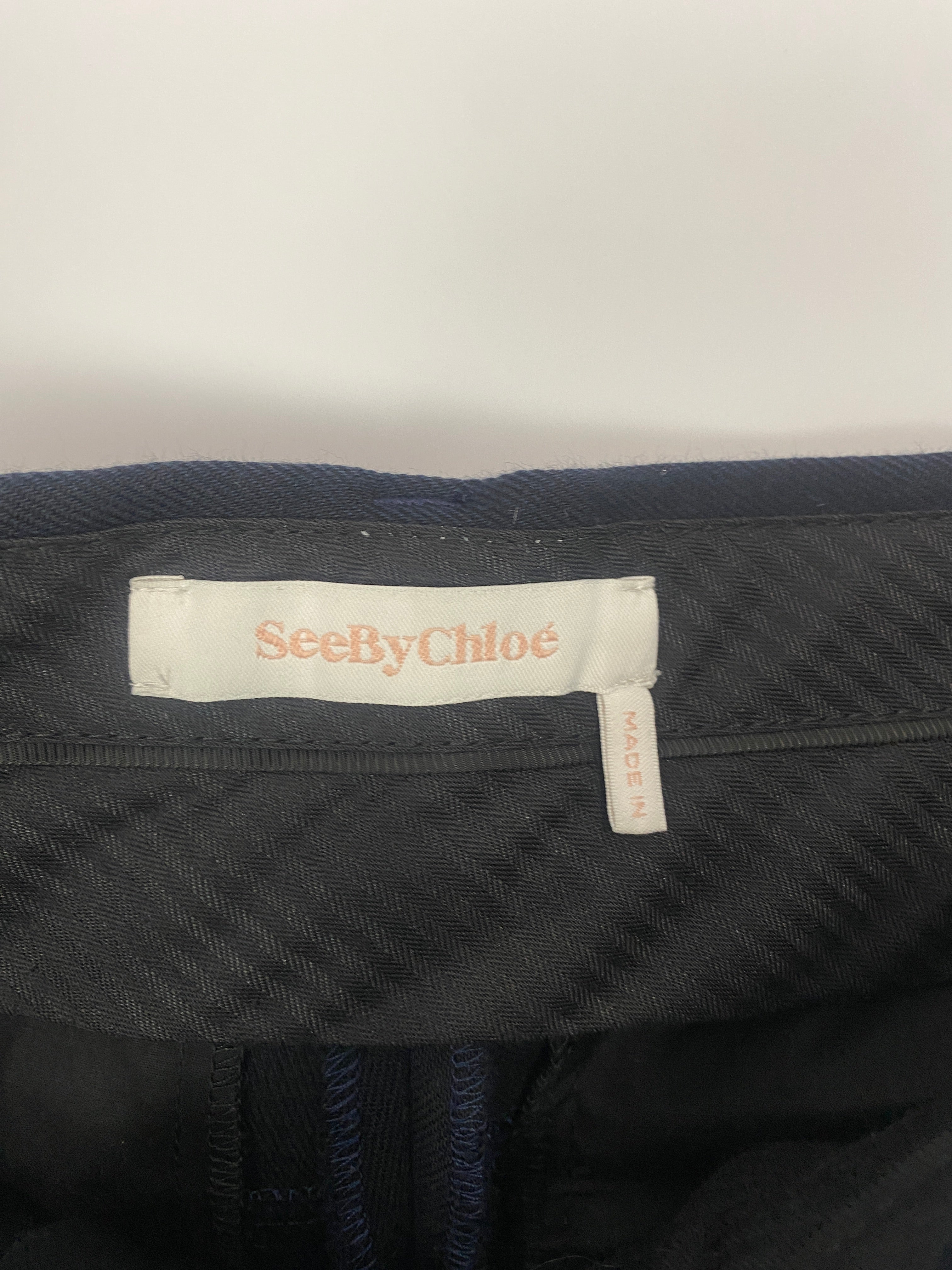 See By Chloe Navy Wide Leg Trousers S