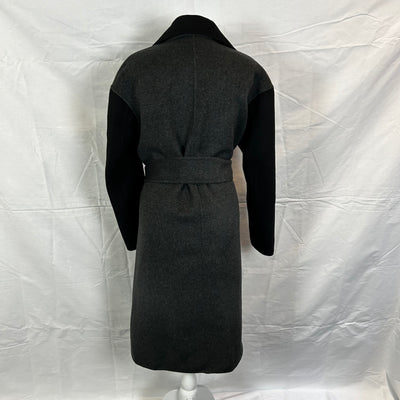 Joseph £1195 Grey & Black Double Face Wool & Cashmere Dawson Coat S/M