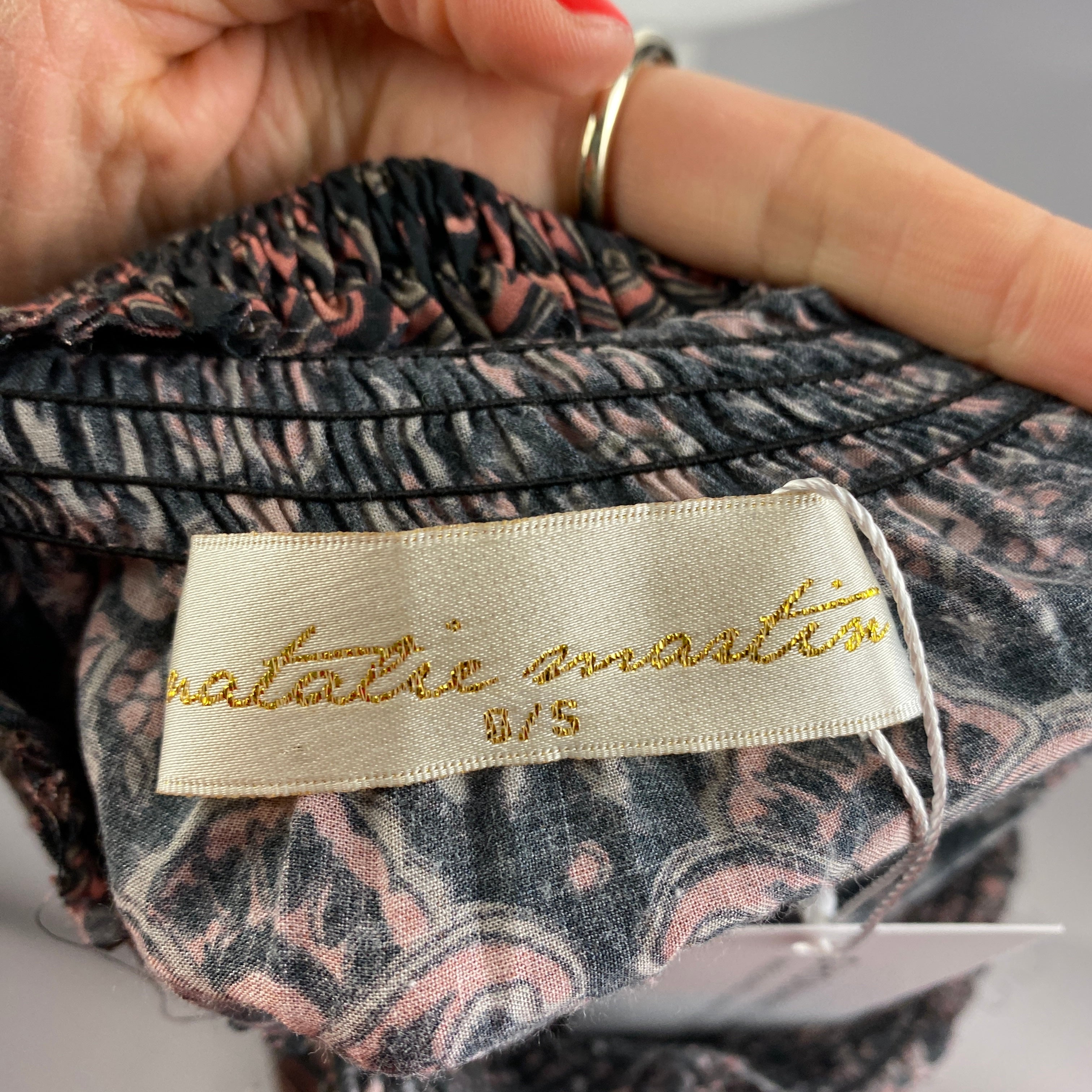 Natalie Martin New Black & Rose Print Maxi Skirt S