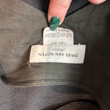 Dries Van Noten Black & Forest Green Silk Embroidered Coat XS/S