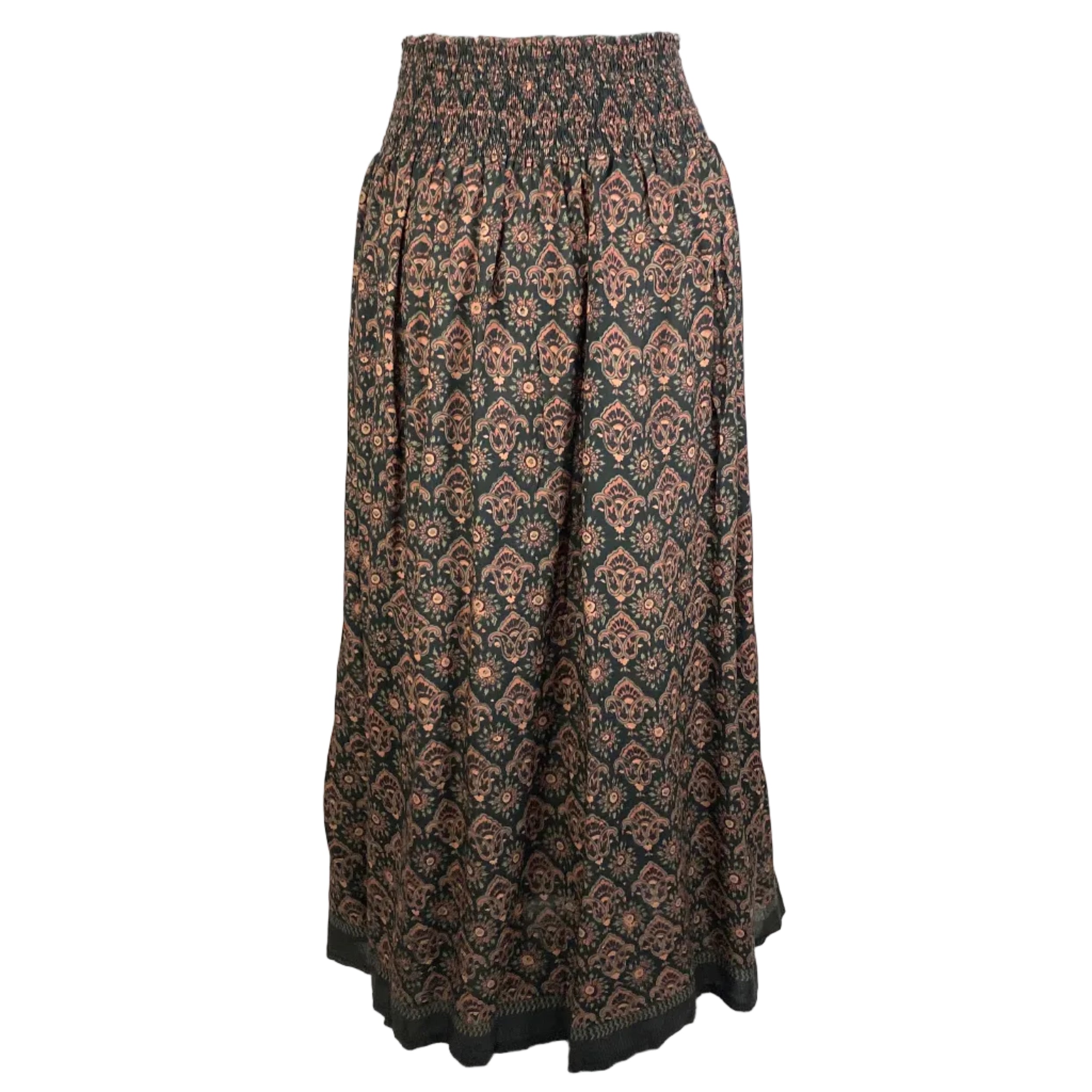 Natalie Martin New Black & Rose Print Maxi Skirt S