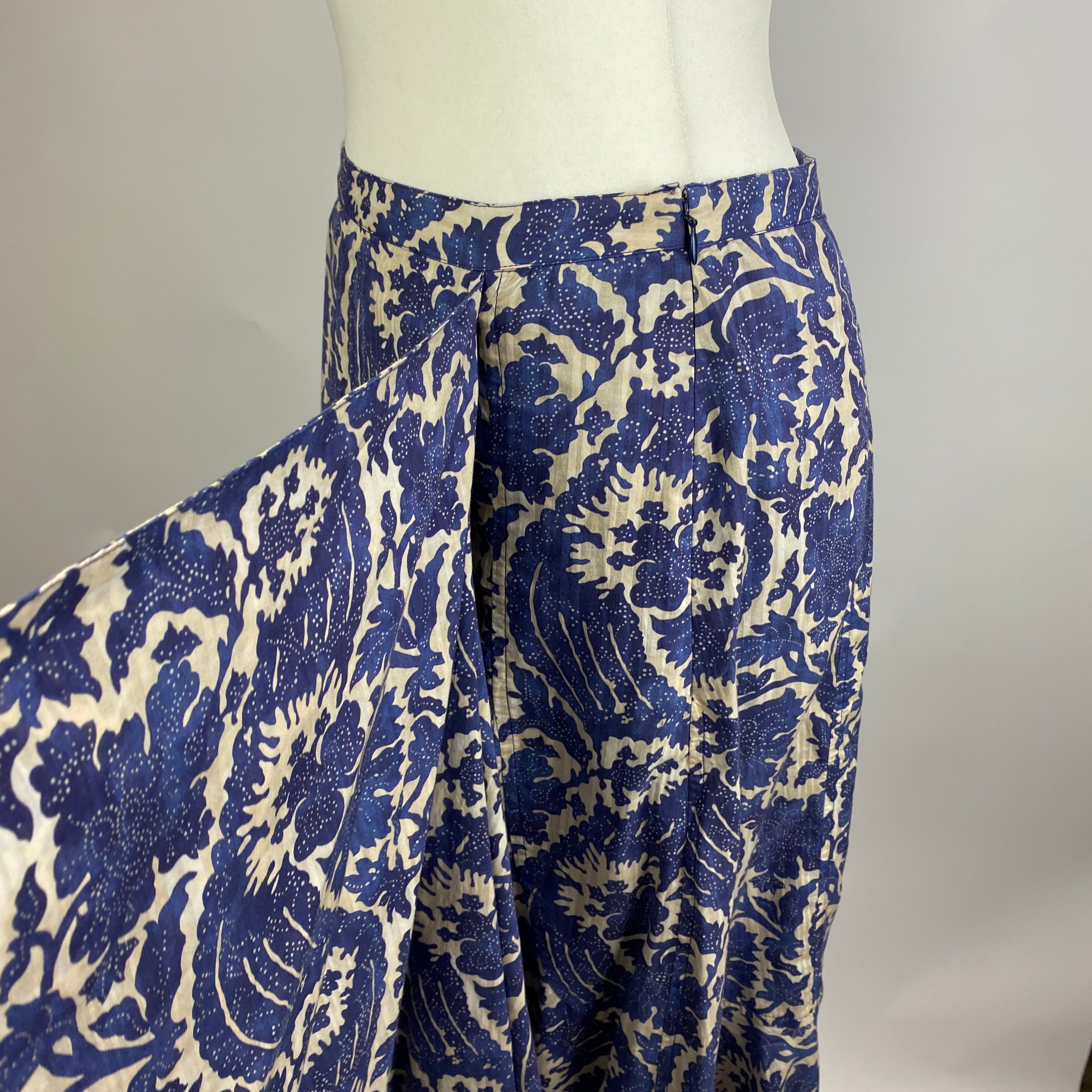 Ulla Johnson New Blue & White Print Cotton Mix Skirt M