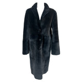 Joseph £1875 Black Reversible Shearling Brittanny Polar Coat XXS/XS