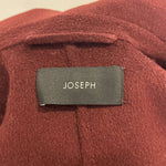 Joseph £855 Claret Double Faced Cashmere Cenda Coat XXS/XS/S