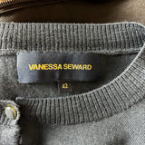 Vanessa Seward Brand New Blue Tie Neck Merino Jumper L