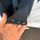 Vanessa Seward Brand New Blue Tie Neck Merino Jumper L