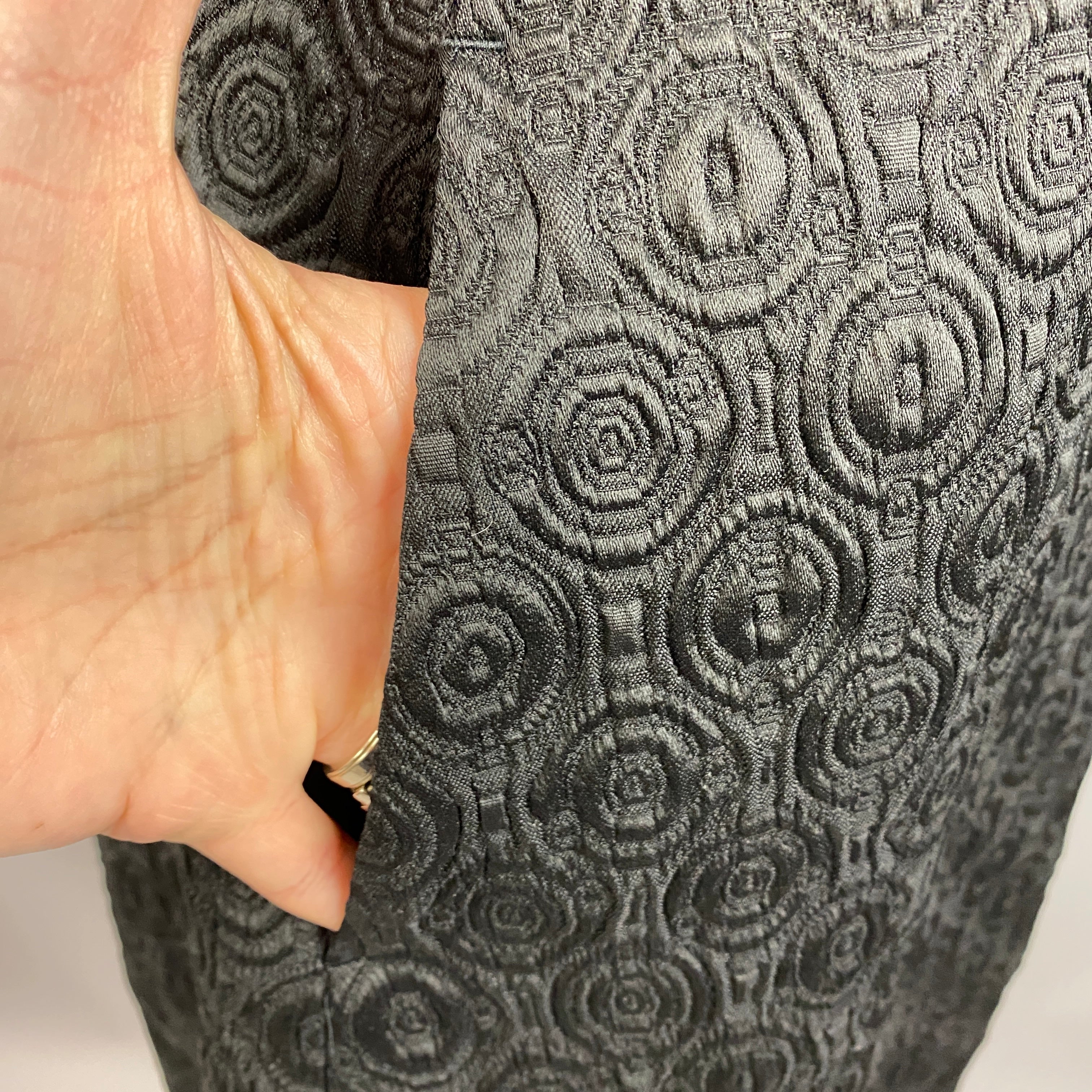 Max Mara Black Textured Jacquard Shift Dress S