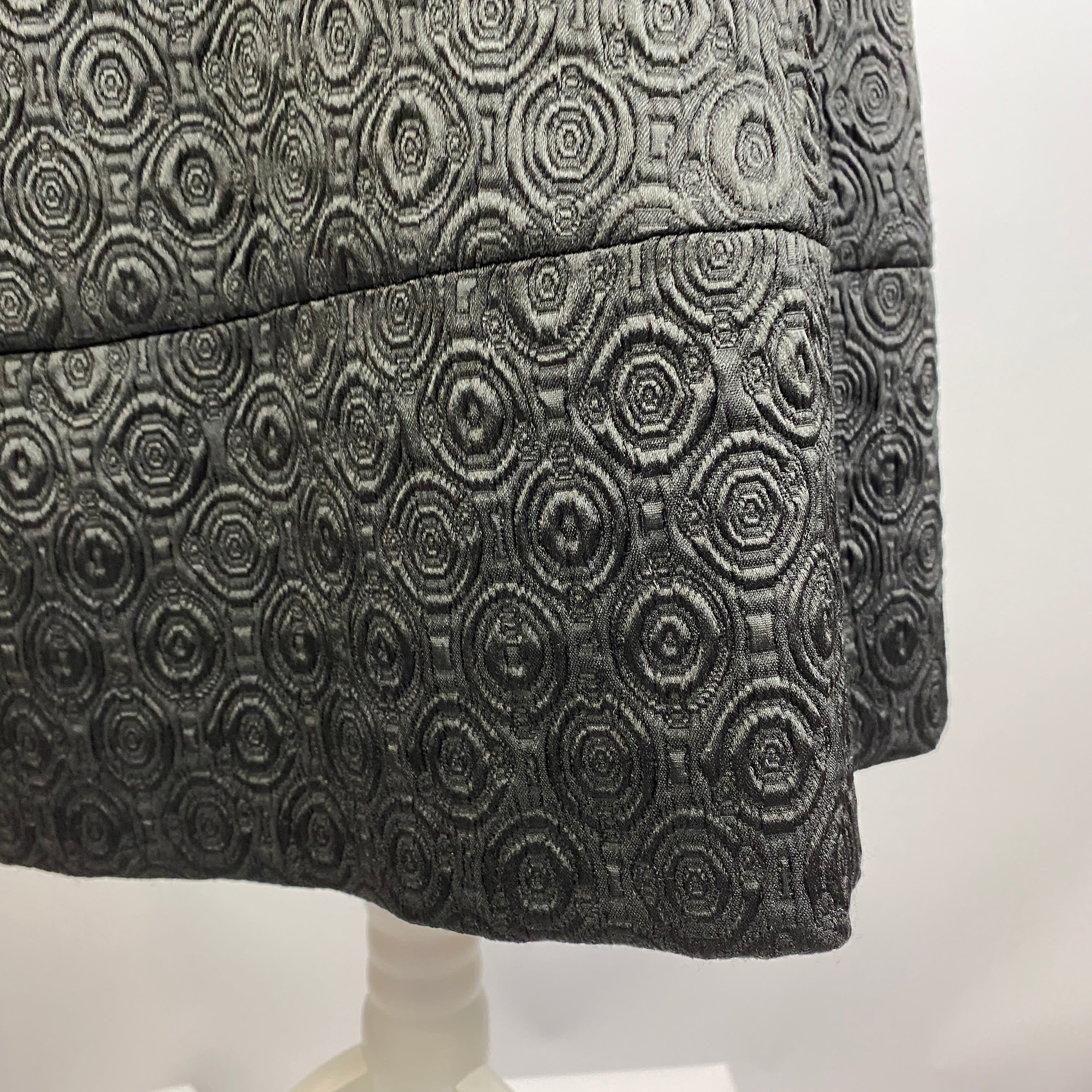 Max Mara Black Textured Jacquard Shift Dress S