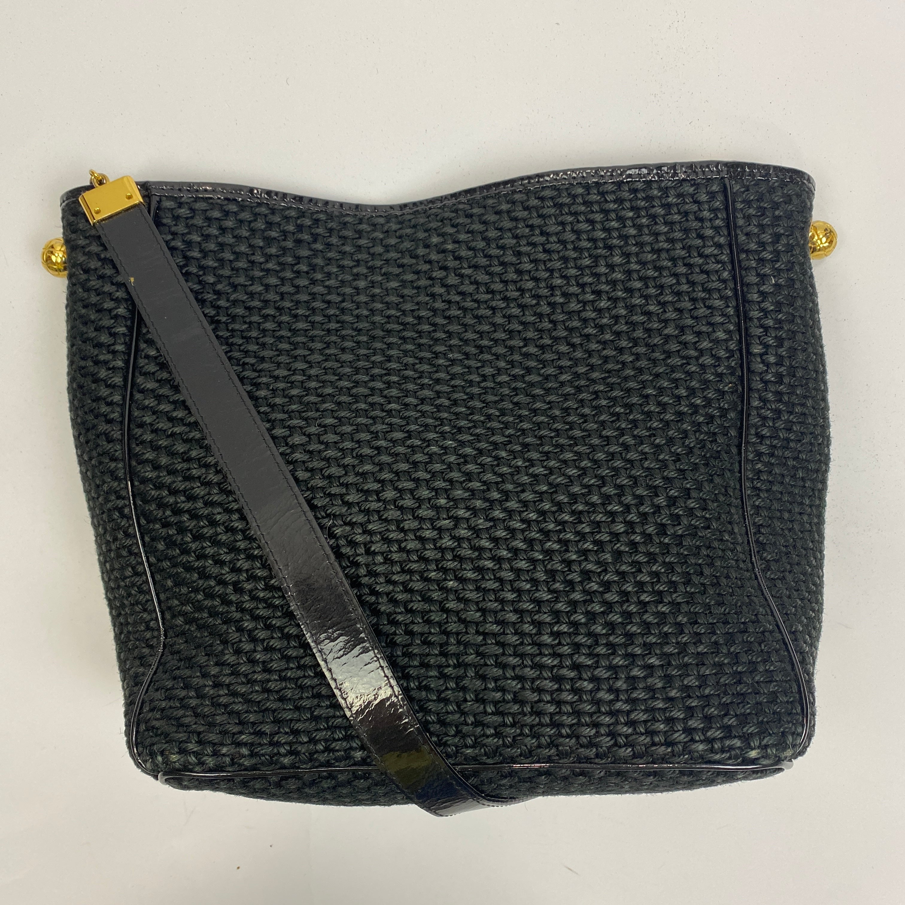 Bottega Veneta Vintage Black Woven Shoulderbag