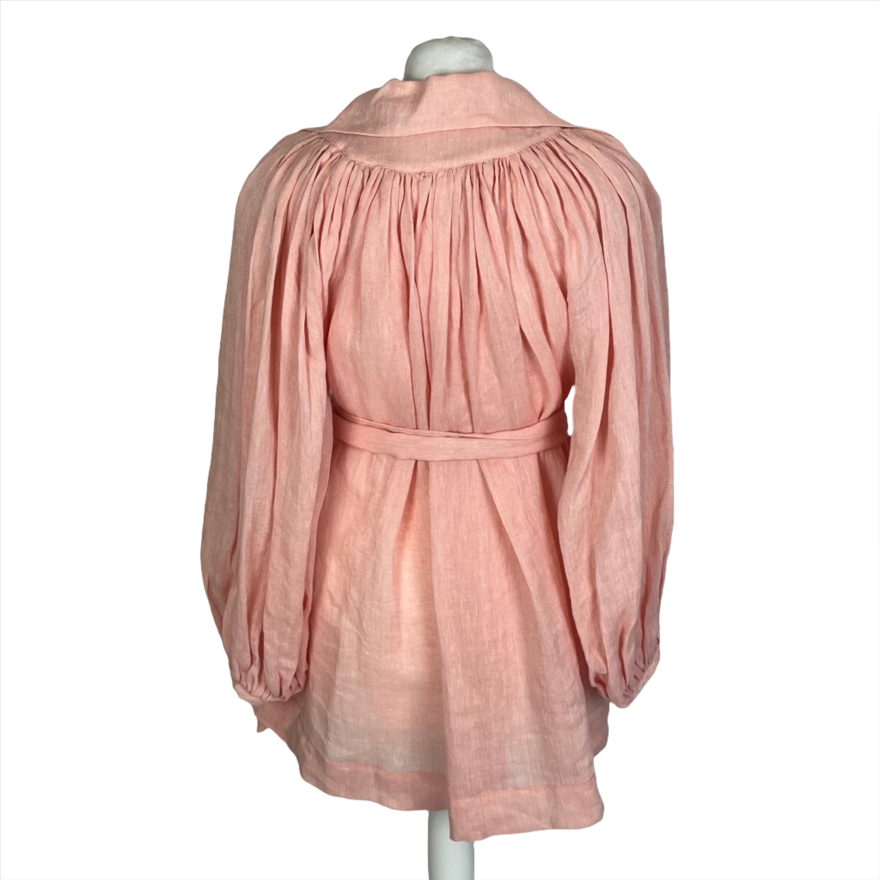 Lisa Marie Fernandez New £510 Peach Gauze Belted Smock XS/S/M/L
