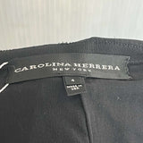 Carolina Herrera Black Silk Faille Pleat Midi Skirt XS