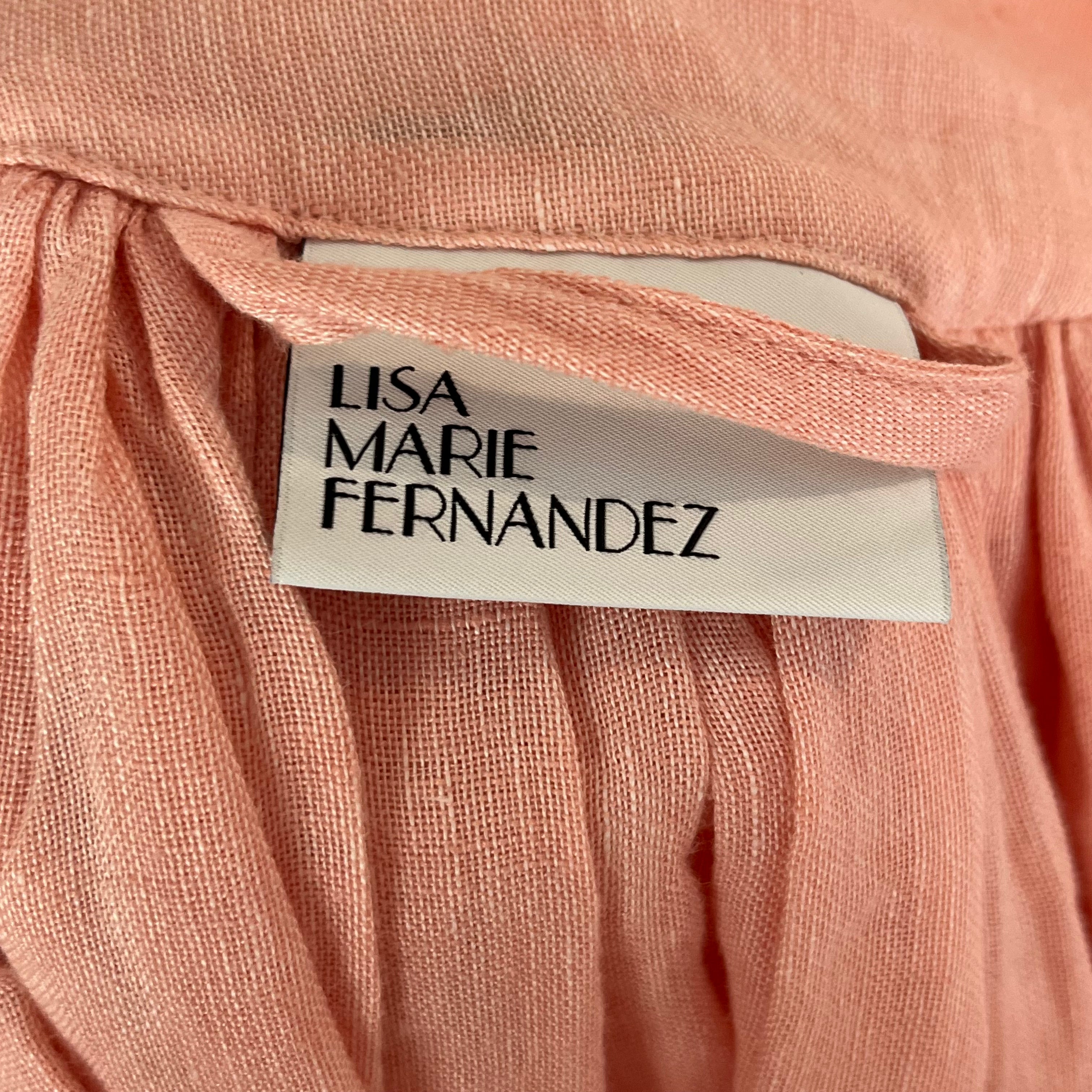 Lisa Marie Fernandez New £510 Peach Gauze Belted Smock XS/S/M/L