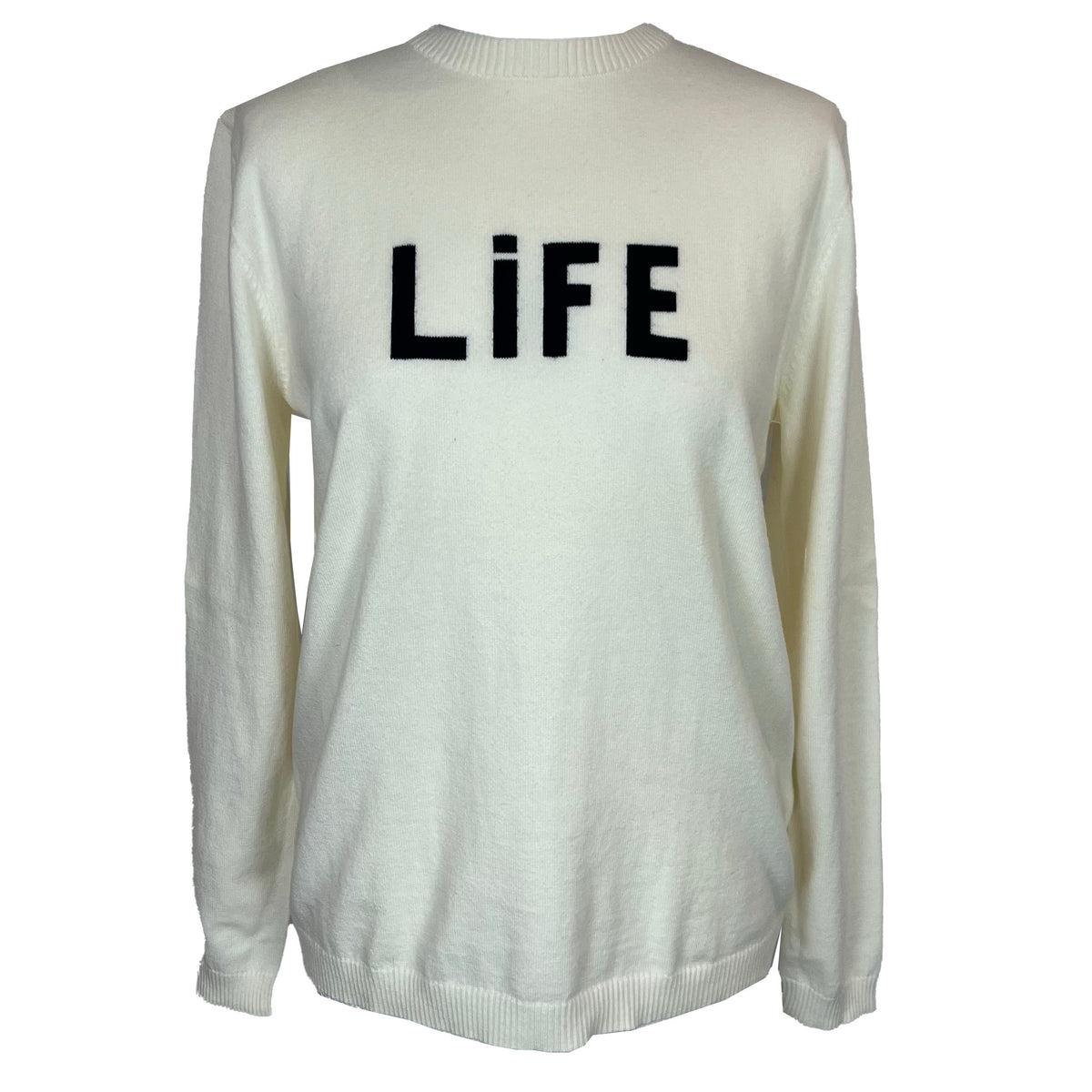 Bella Freud Brand New £295 Cream LIFE Cotton & Cashmere Sweater XS