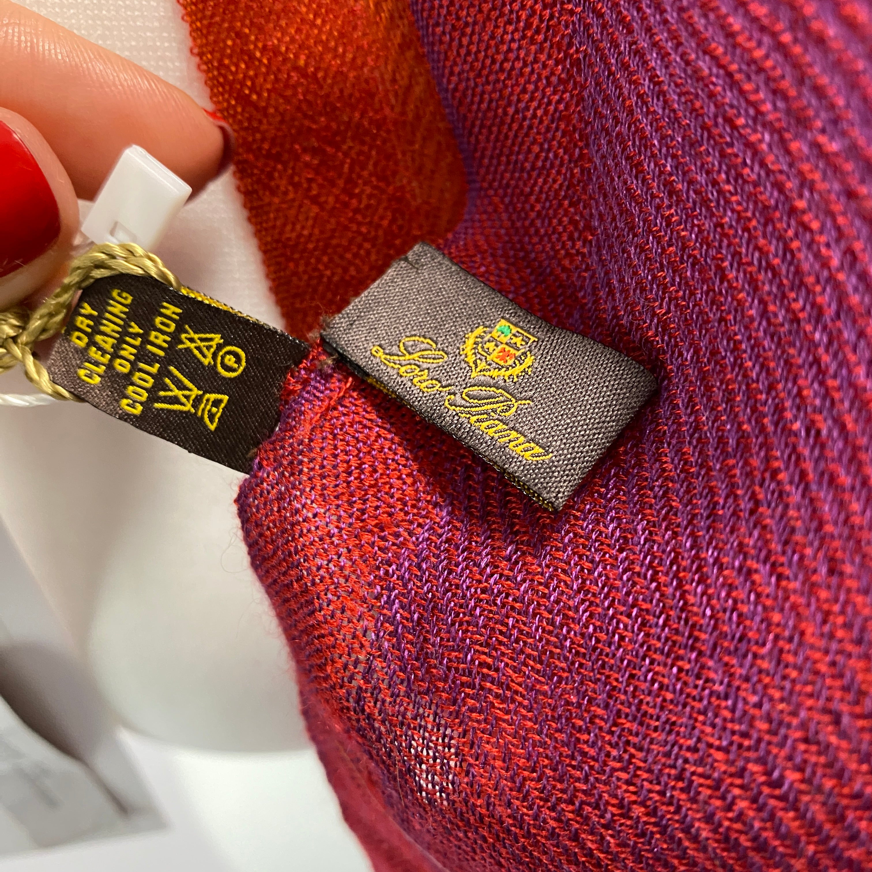 Loro Piana New Rust & Jade Cashmere & Silk Aylit Scarf