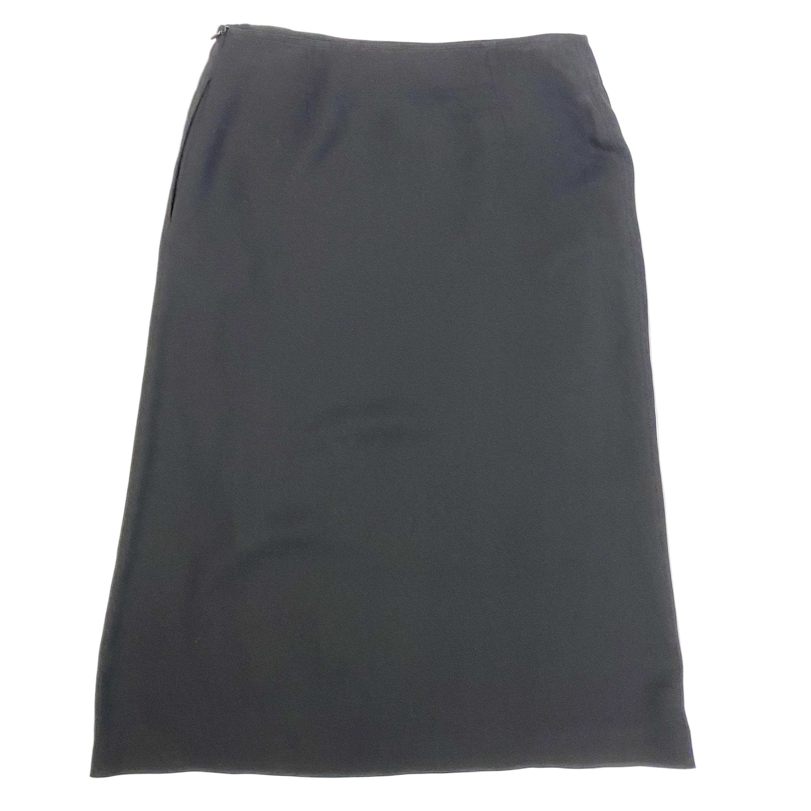 Piazza Sempione Black Silky Flared Midi Skirt XS