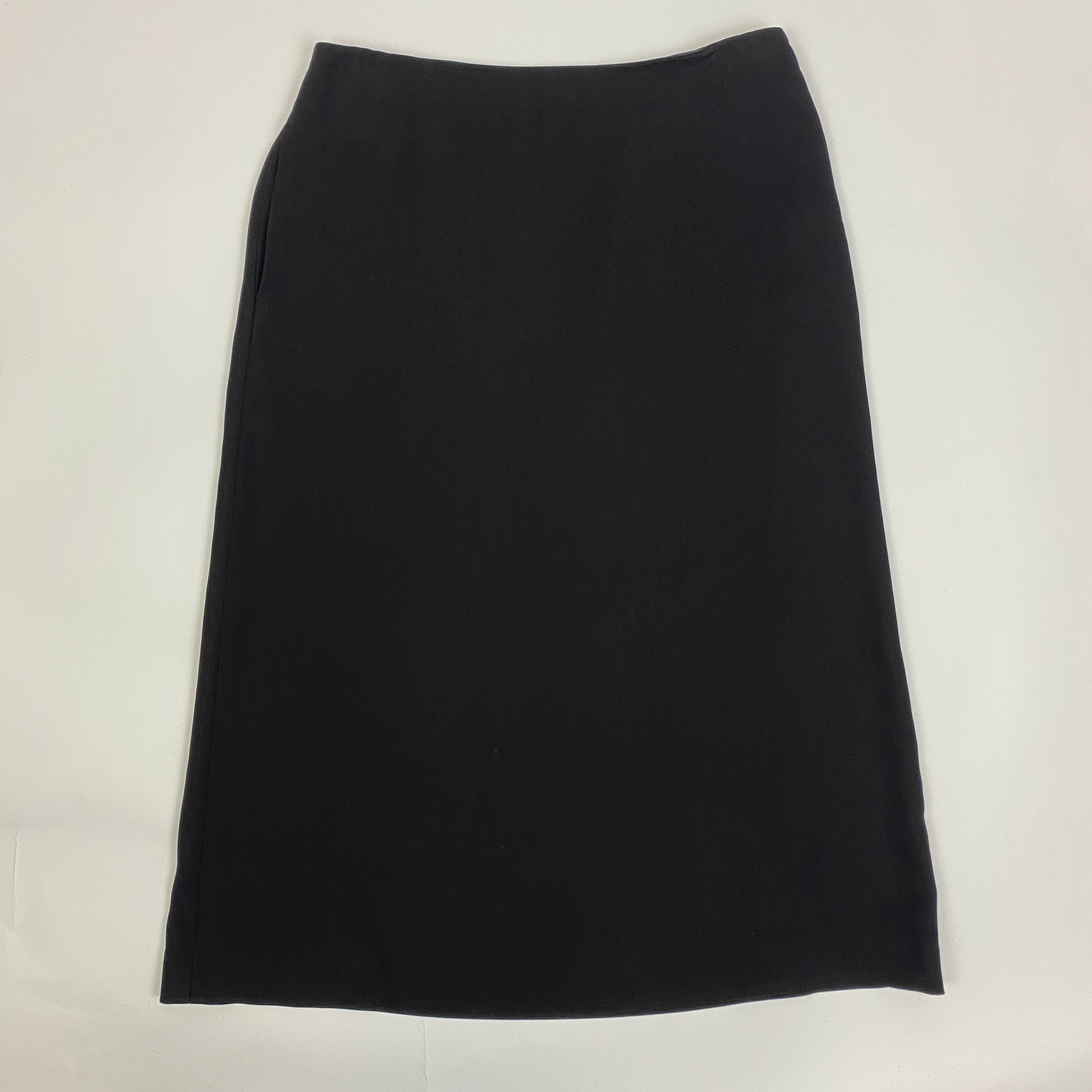 Piazza Sempione Black Silky Flared Midi Skirt XS