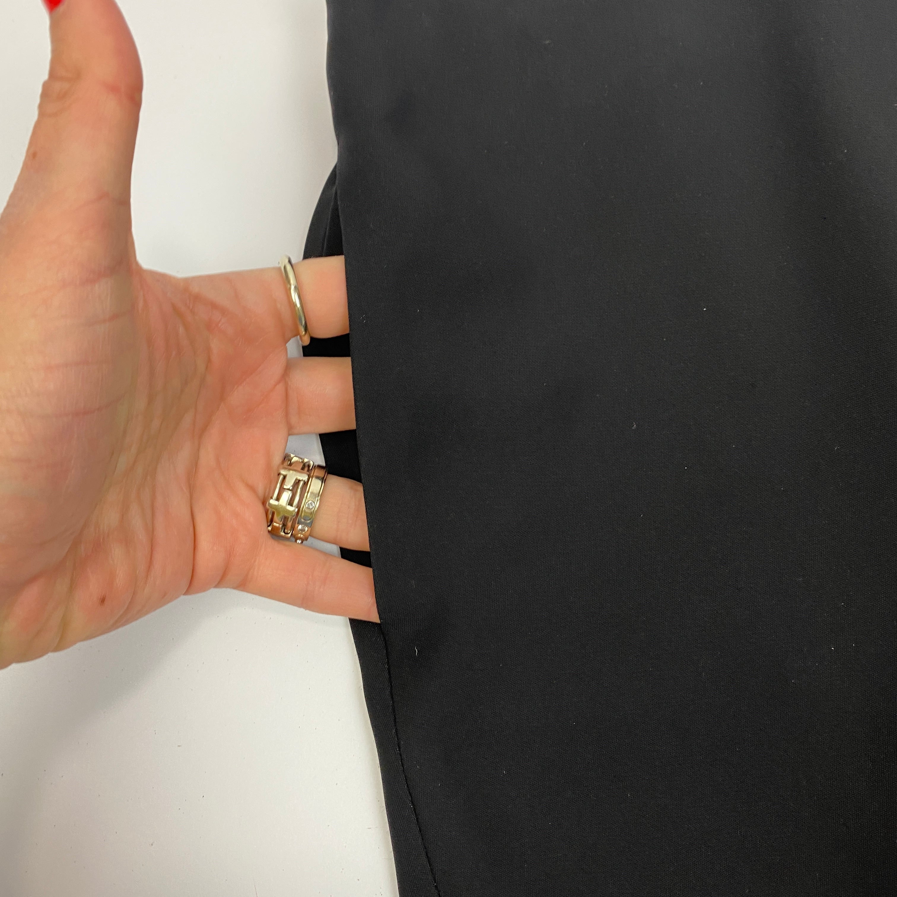 Piazza Sempione Black Silky Flared Midi Skirt XS