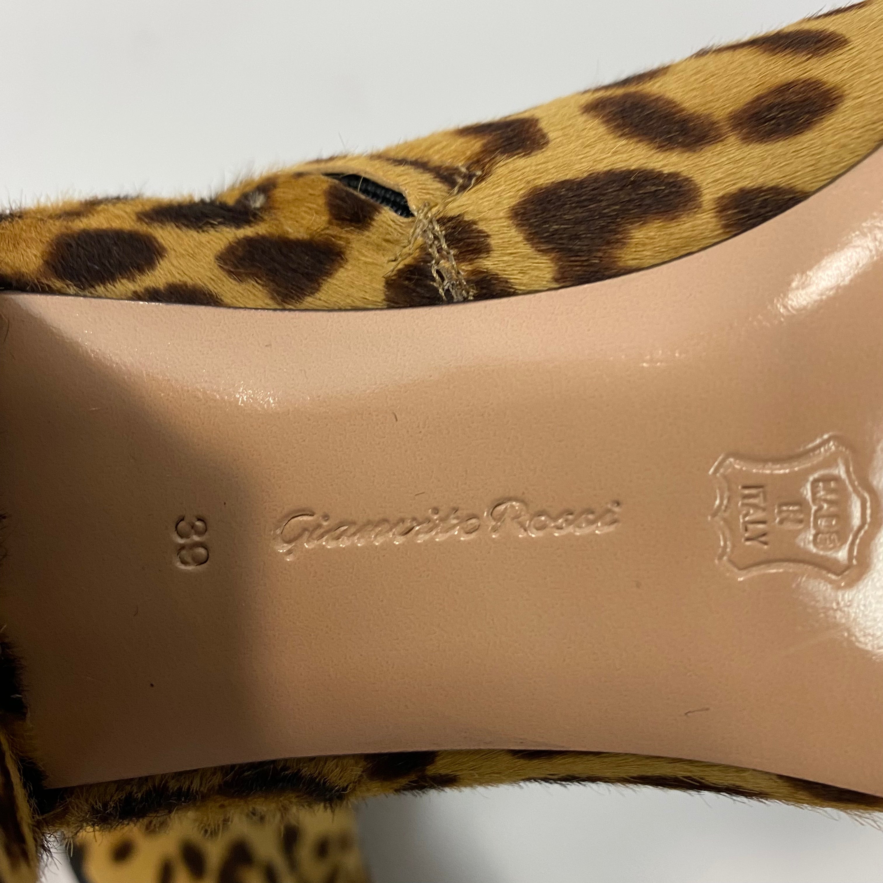 Gianvito Rossi New £910 Leopardprint Calfhair Ankle Boots 39