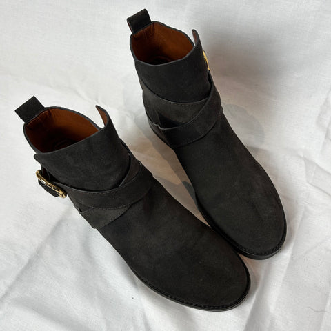 See By Chloe £390 Charcoal Suede Lyna Ankle Boots 39