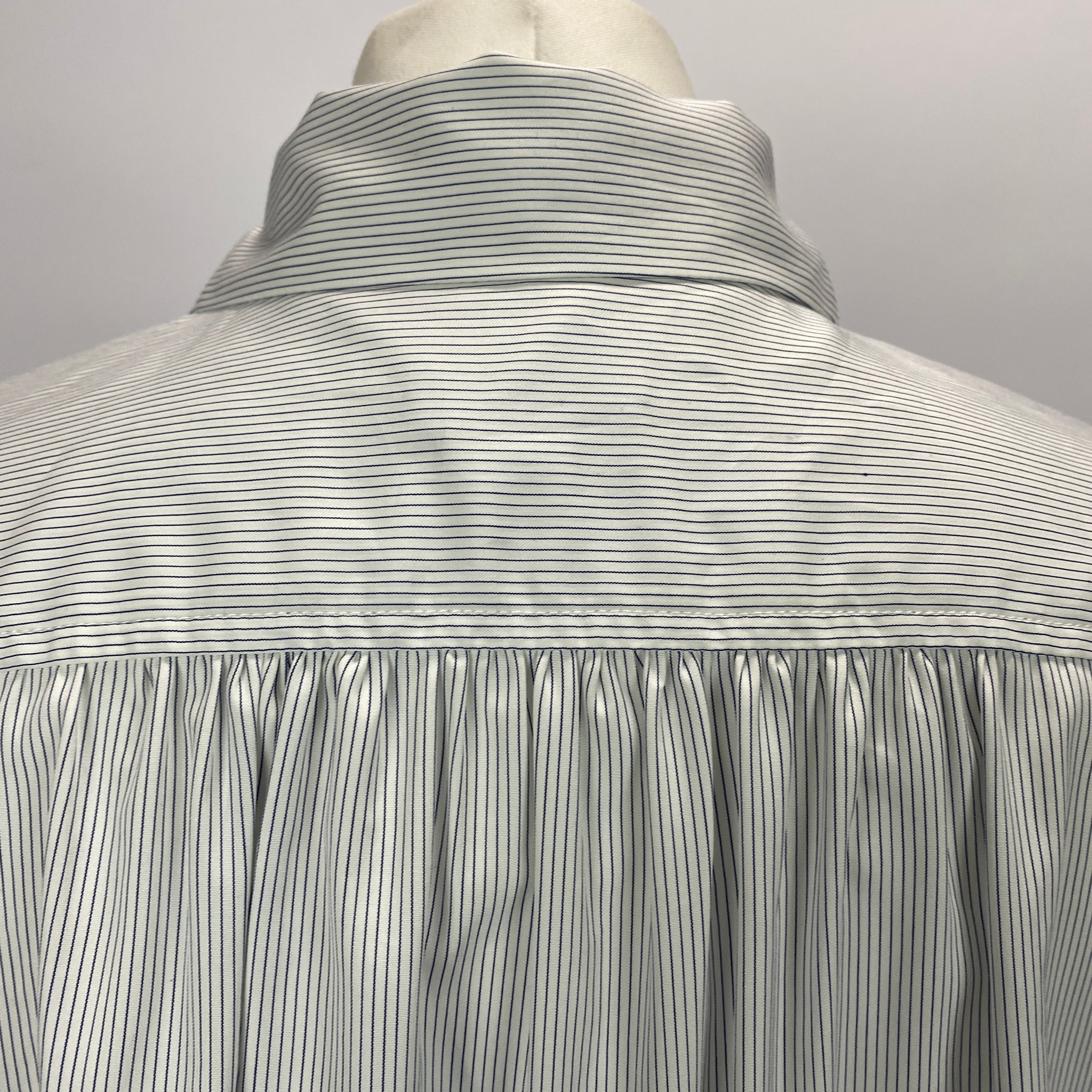 A'Court New £375 Ivory & Navy Stripe Poplin Blouse M