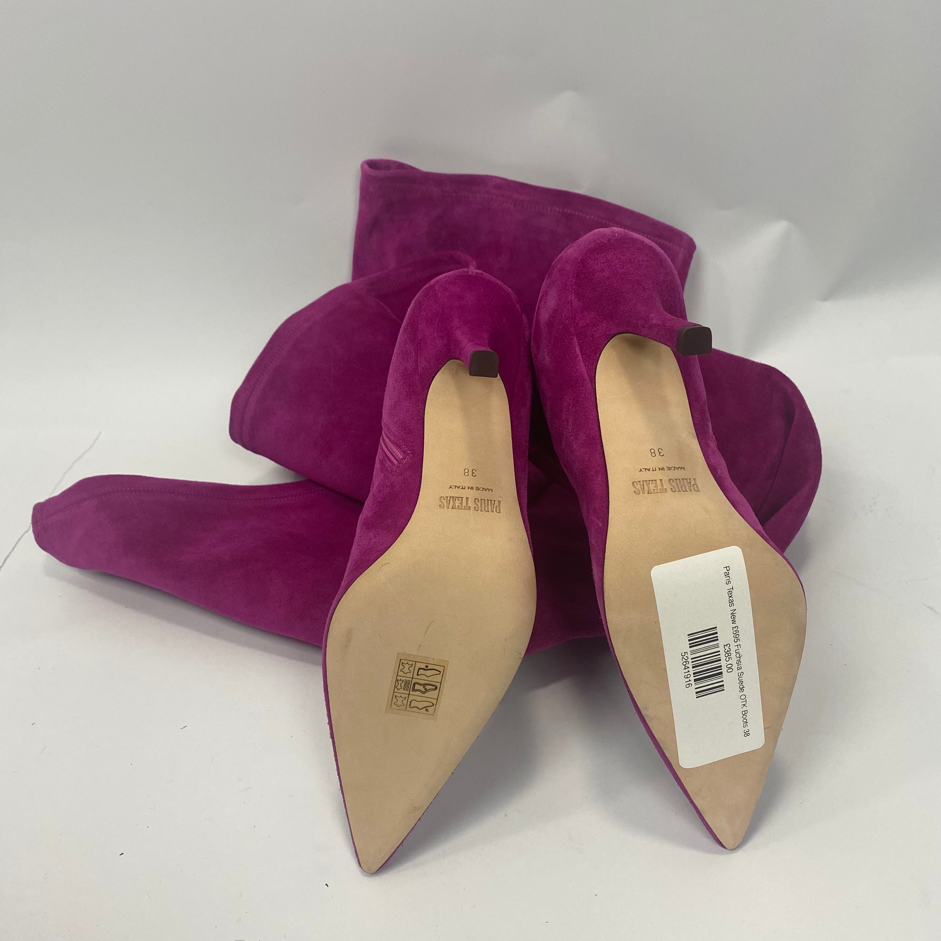 Paris Texas New £695 Fuchsia Suede OTK Boots 38