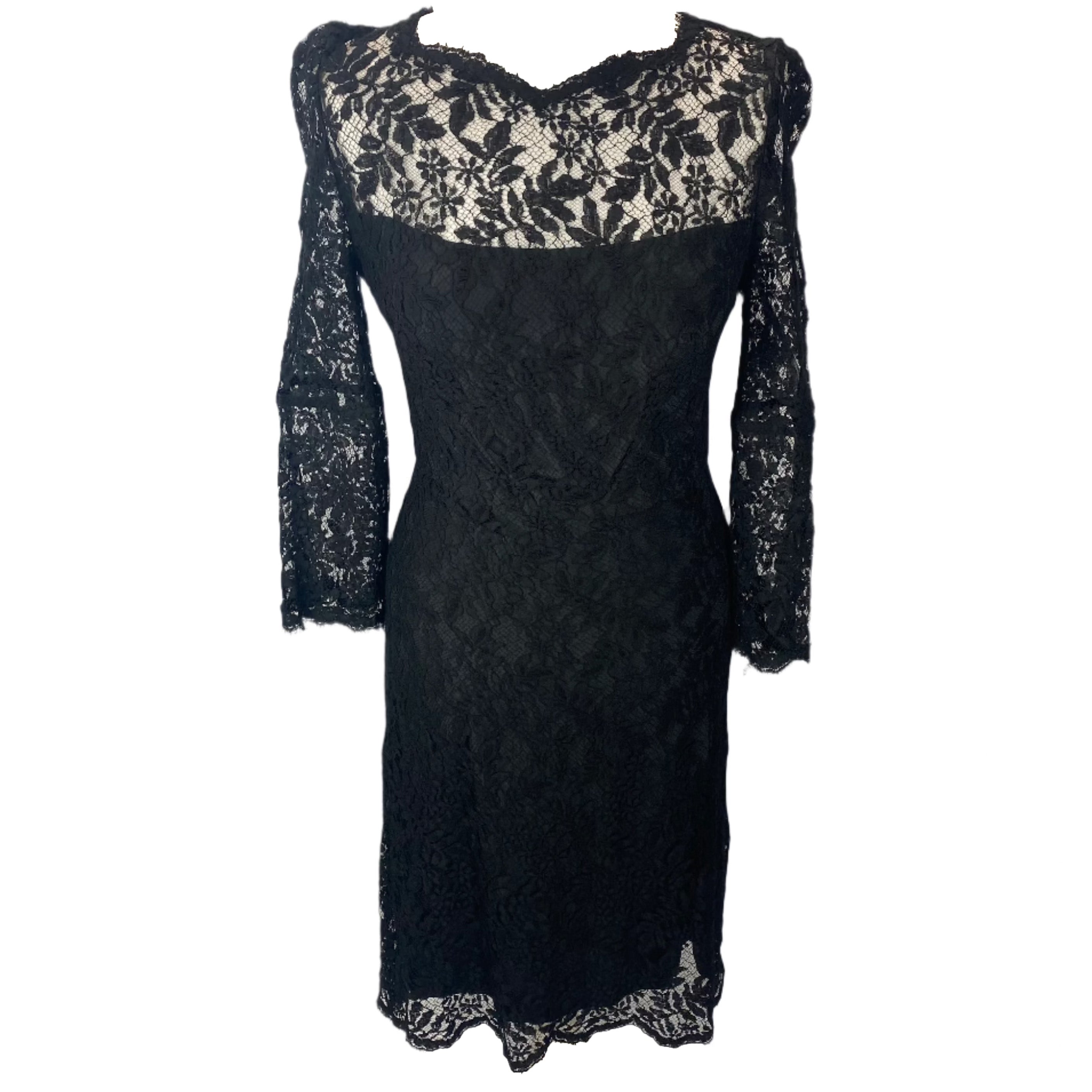 Goat New £680 Black Lace Pandora Midi Dress XS