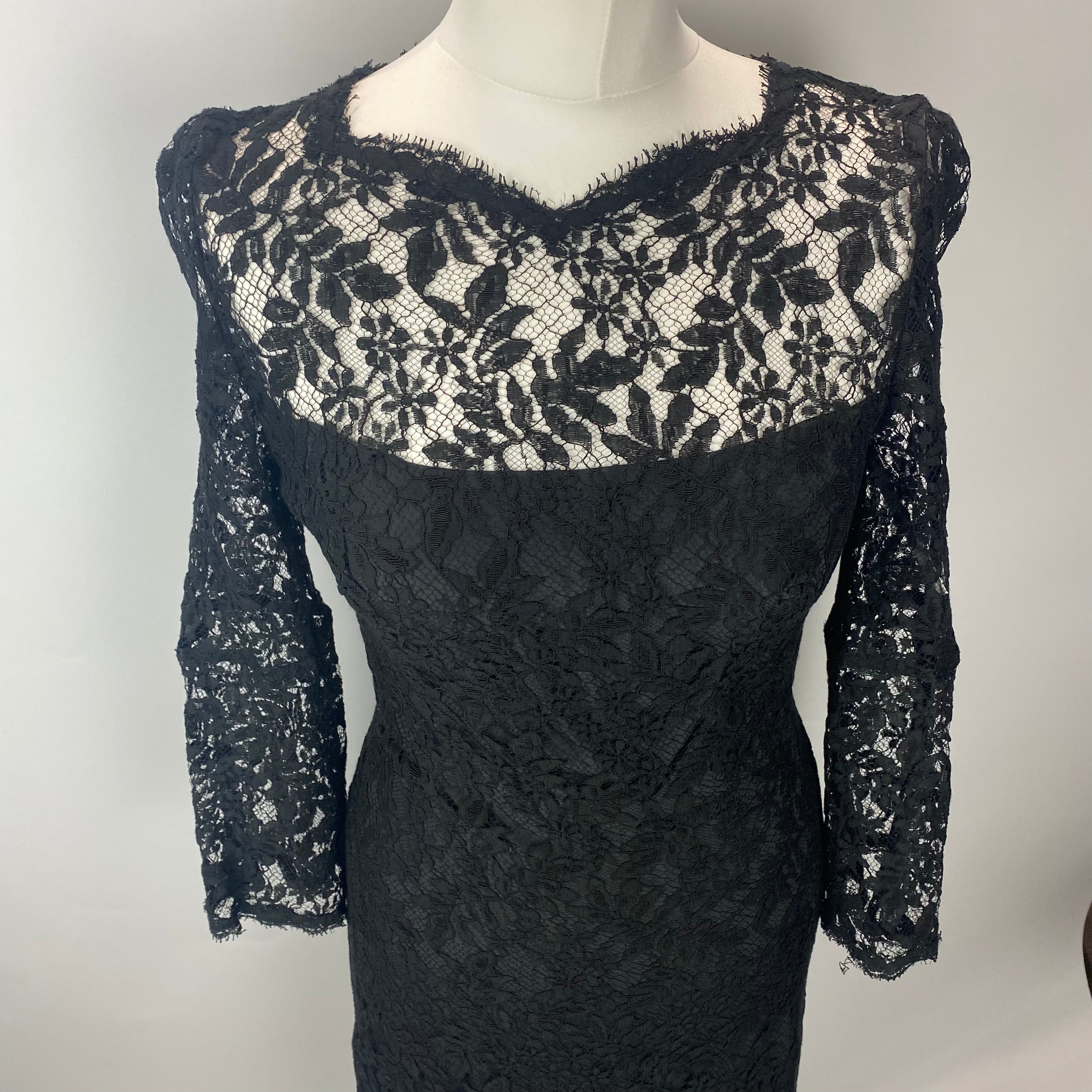 Goat New £680 Black Lace Pandora Midi Dress XS