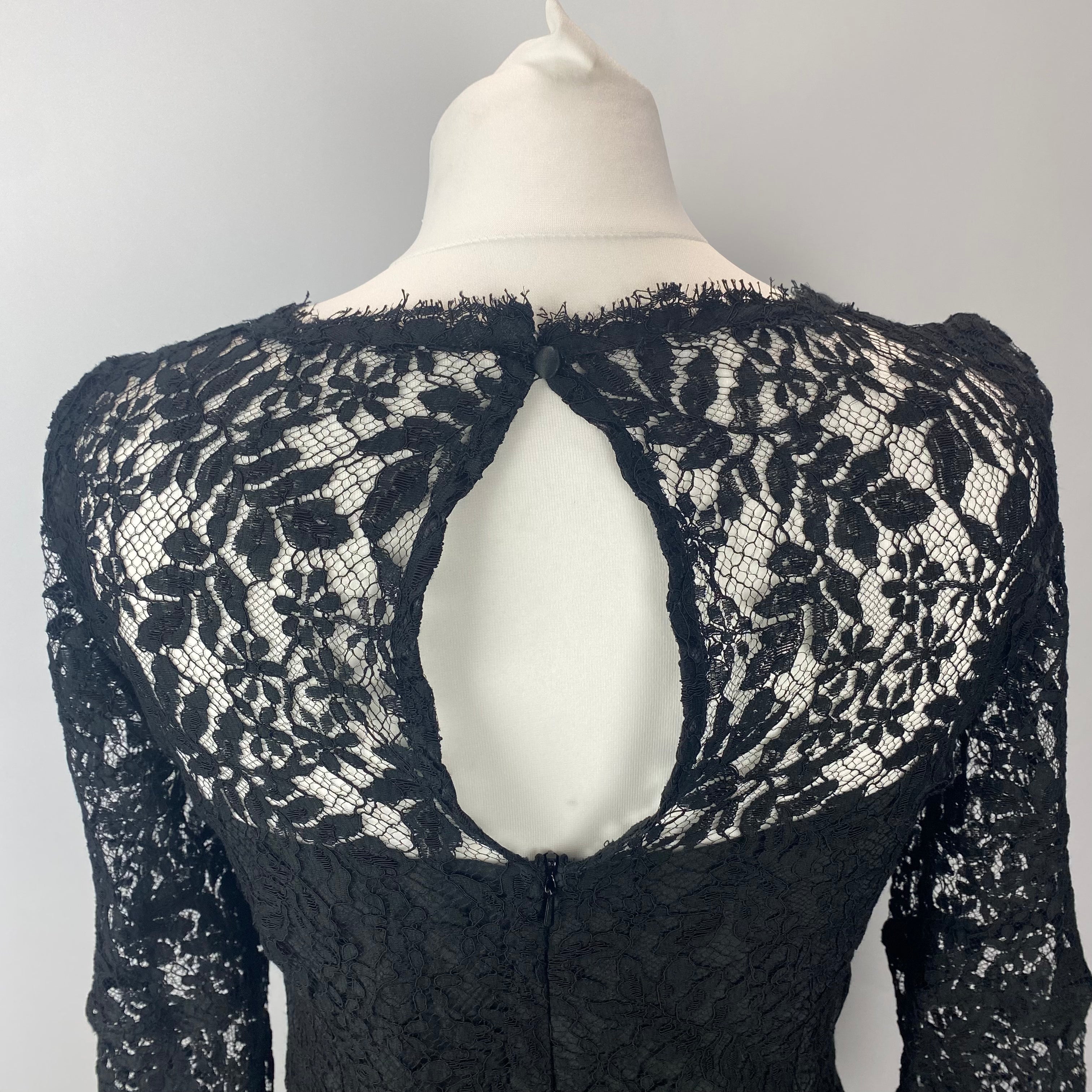 Goat New £680 Black Lace Pandora Midi Dress XS