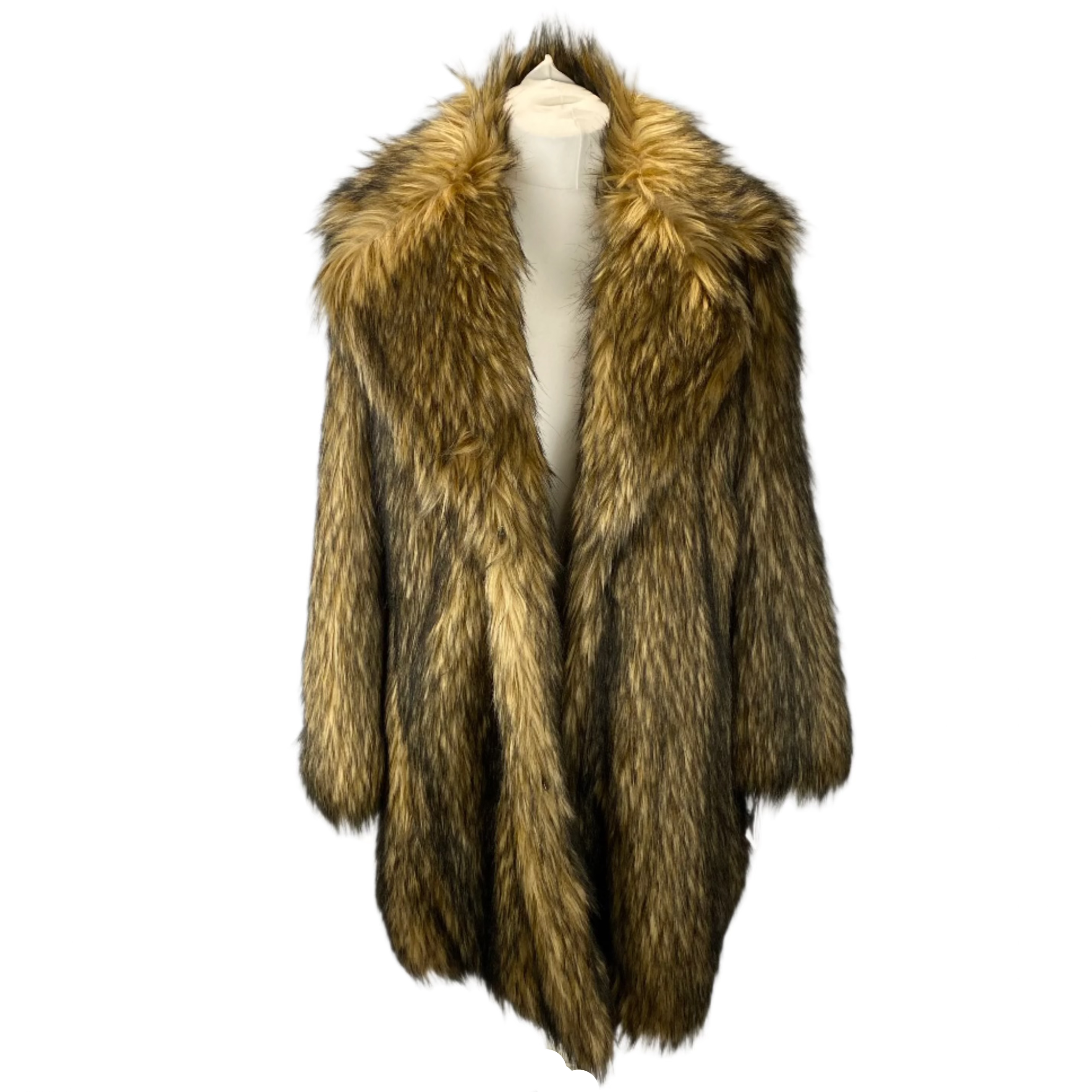 Red Valentino New £895 Black-Tipped Caramel Faux Fur Coat XXS