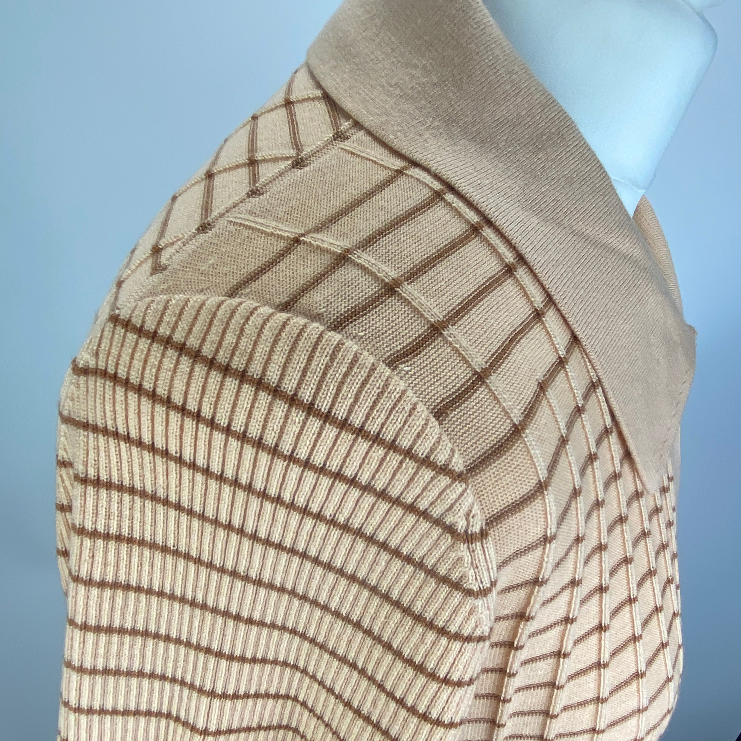 Joseph £578 Peach Stripe Merino Knit Polo Dress XL