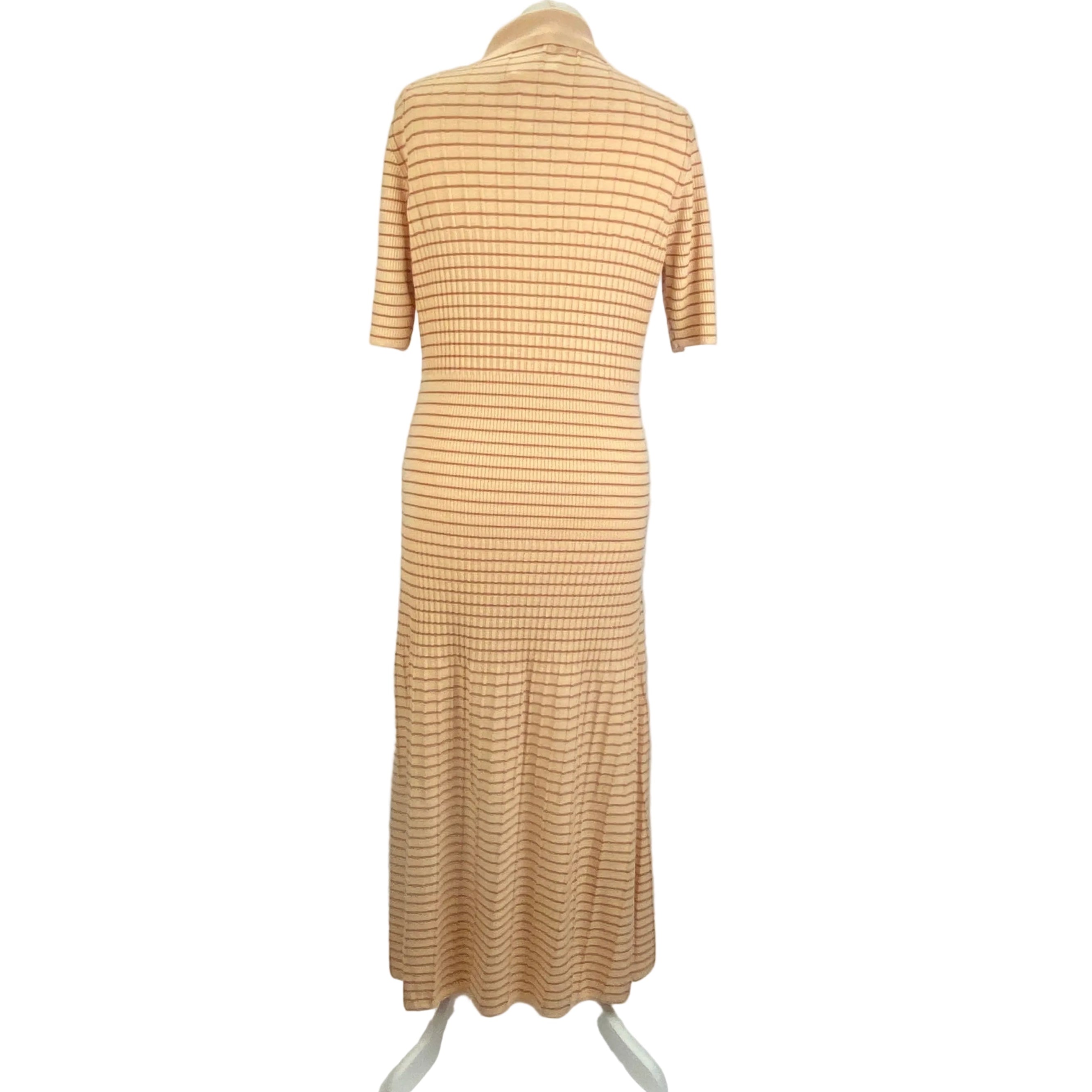 Joseph £578 Peach Stripe Merino Knit Polo Dress XL