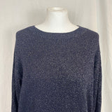Dries Van Noten Brand New Navy Metallic Knit Sweater S