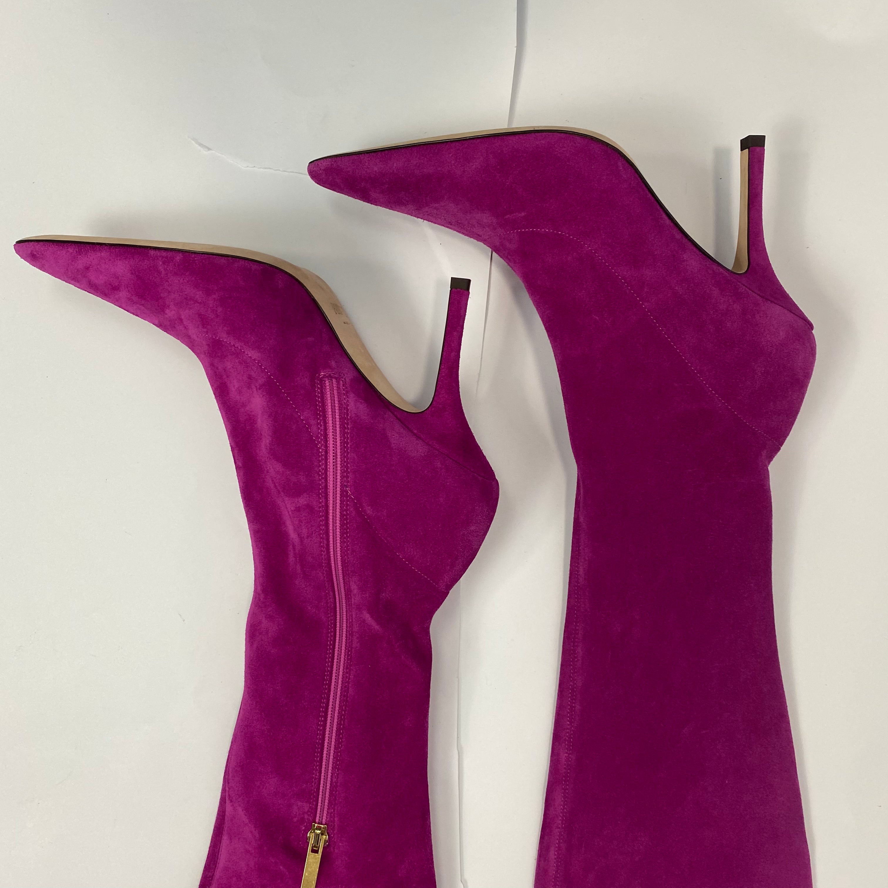 Paris Texas New £695 Fuchsia Suede OTK Boots 38