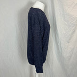 Dries Van Noten Brand New Navy Metallic Knit Sweater S